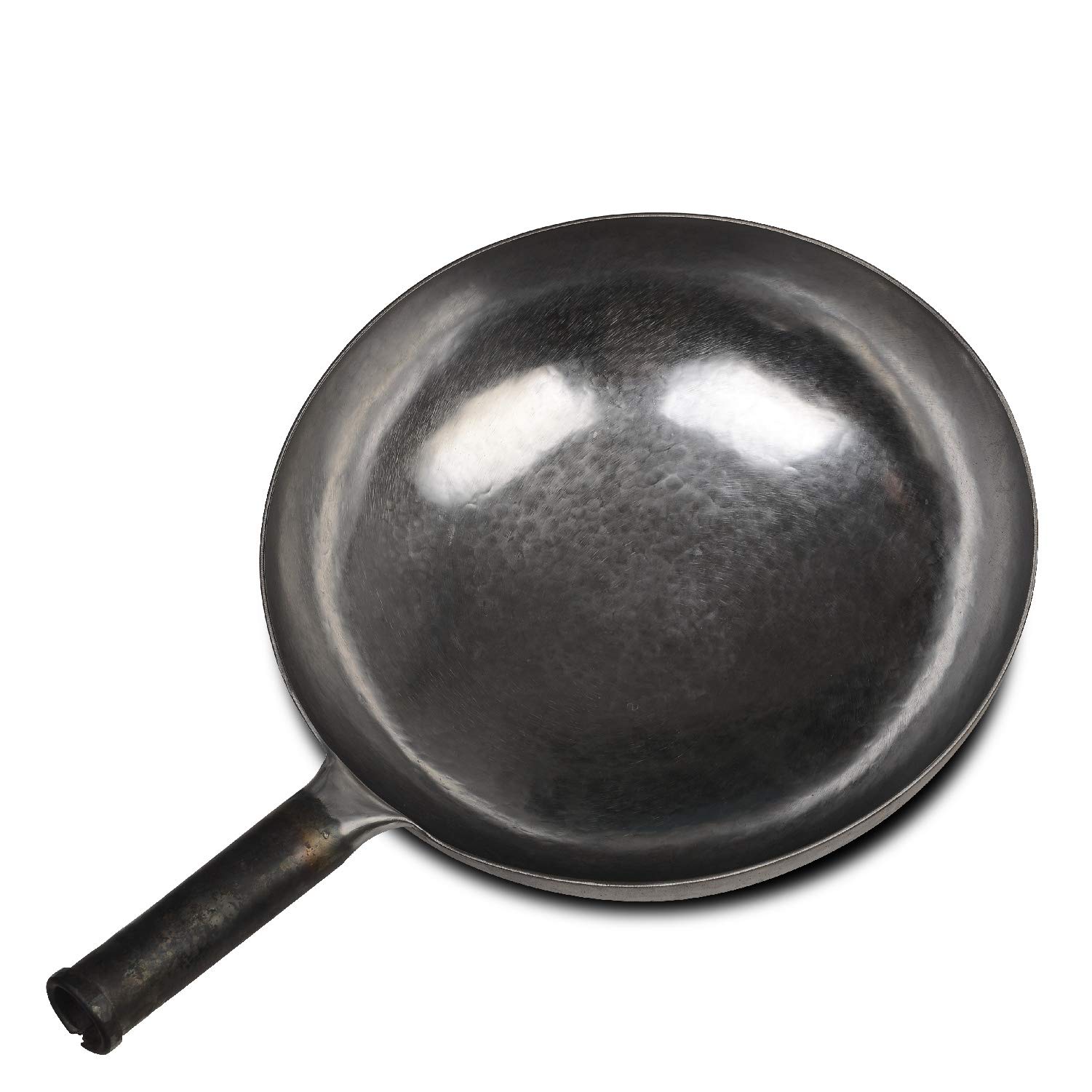 ZhenSanHuan Premium Hand-Forged Carbon Steel Wok Pan - 36cm Unseasoned Chinese Iron Wok for Stir Frying | Non-Toxic, Chemical-Free, Natural Non-Stick Surface | Perfect for Home Cooking, Restaurant Use & Professional Chefs