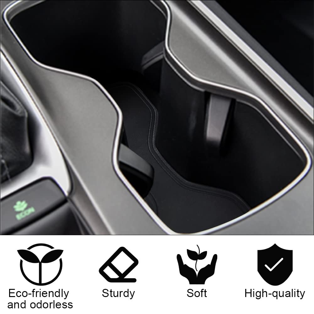 Premium 12-Piece Leather Cup Holder Inserts & Center Console Liners for 2018-2022 Honda Accord - Black Interior Accessories for Car Organization & Protection - Perfect for Daily Commute, Road Trips & Coffee Lovers