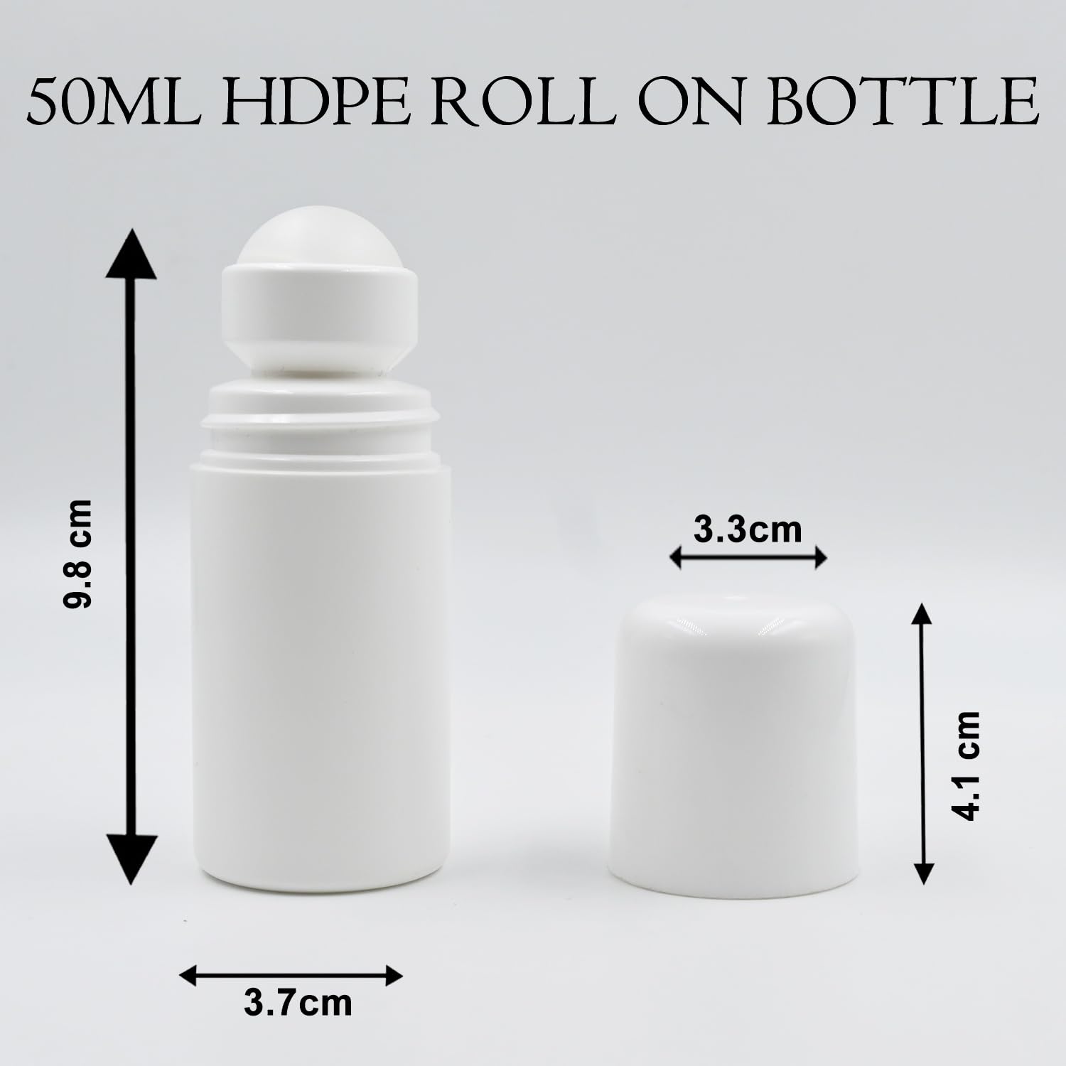50ml HDPE Roll On Bottles with Plastic Roller & White Cap - Essential Oil Bottles, Perfume Containers, Leakproof Lip Balm Tubes (Pack of 3) - Perfect for DIY Aromatherapy, Travel-Sized Cosmetics & Homemade Skincare Products