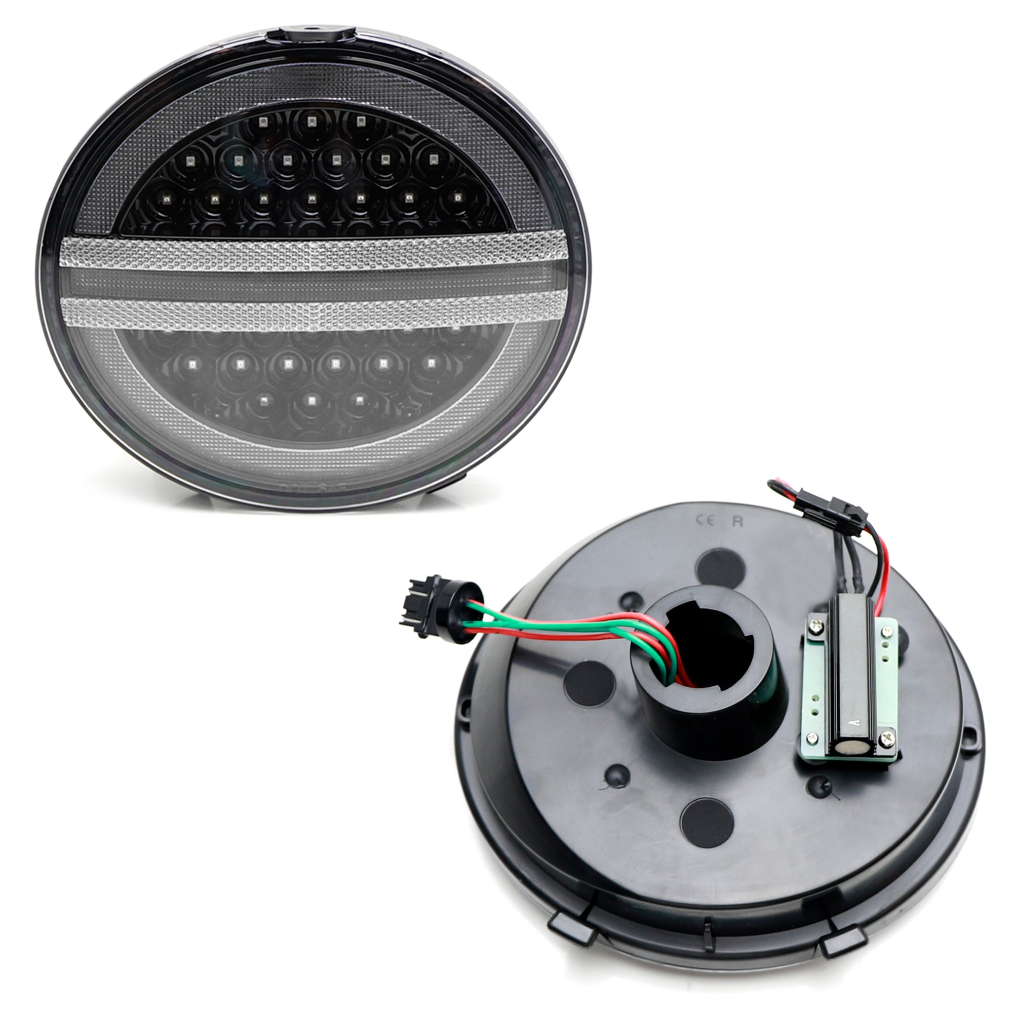 05-13 C6 Corvette LED Halo Headlights with Clear Lens & Black Housing - Laser Tail Lights for Enhanced Visibility - Perfect for Night Driving & Car Shows