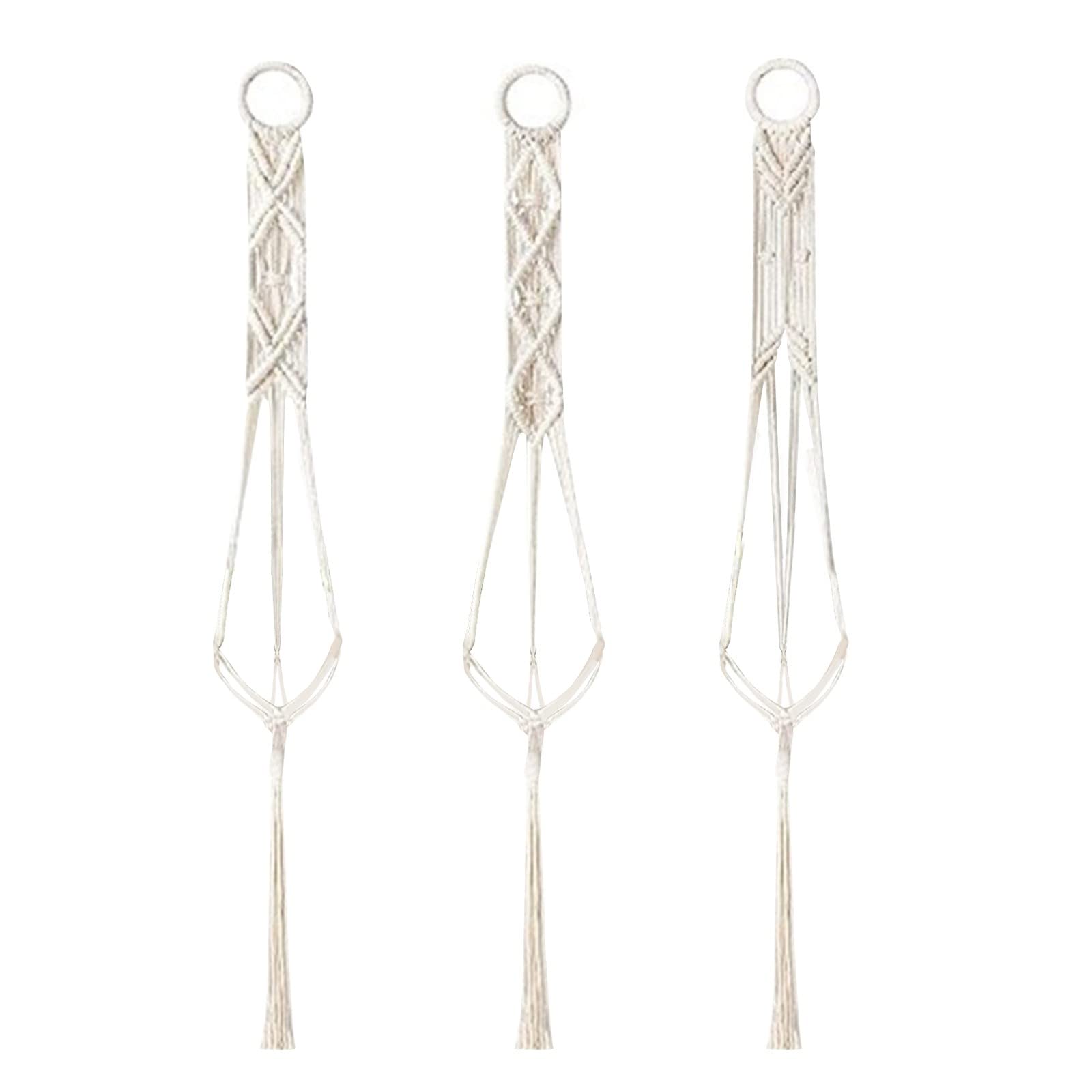 Handmade White Pumpkin Pot for Soup & Indoor Plants - Set of 3 Hanging Planters with Decorative Hangers for Room, Patio, Lawn & Garden - Perfect for Kitchen Decor, Vertical Gardening & Laptop Stand Display