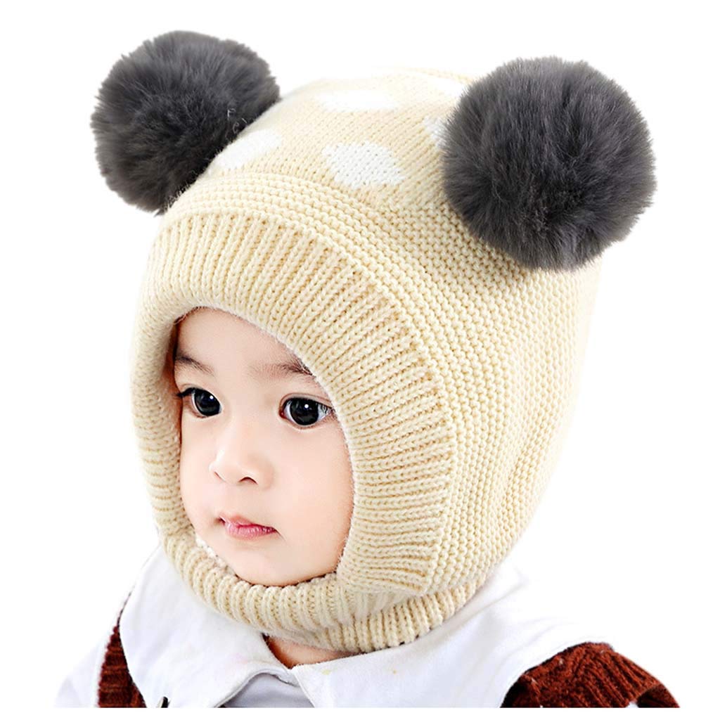 Newborn Baby Boys & Girls Winter Warm Knit Crochet Beanie with Earflaps - Windproof Skull Cap & Scarf Set for Outdoor Snow Activities | Perfect for Winter Play, Snow Days & Cold Weather Protection