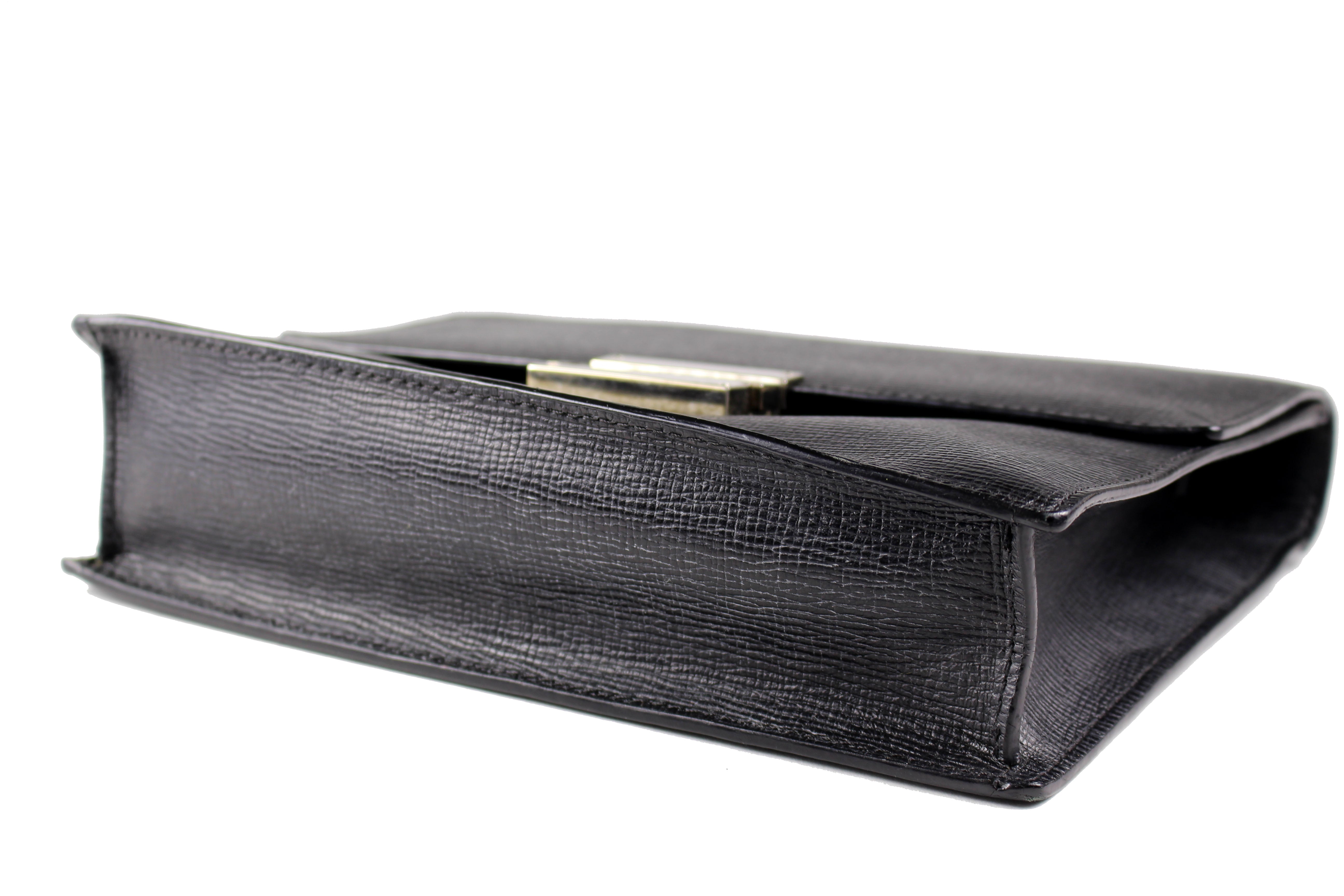 LOEWE Men's Leather Crossbody Bag - Black Genuine Leather with Adjustable Strap, Perfect for Work, Travel & Everyday Use