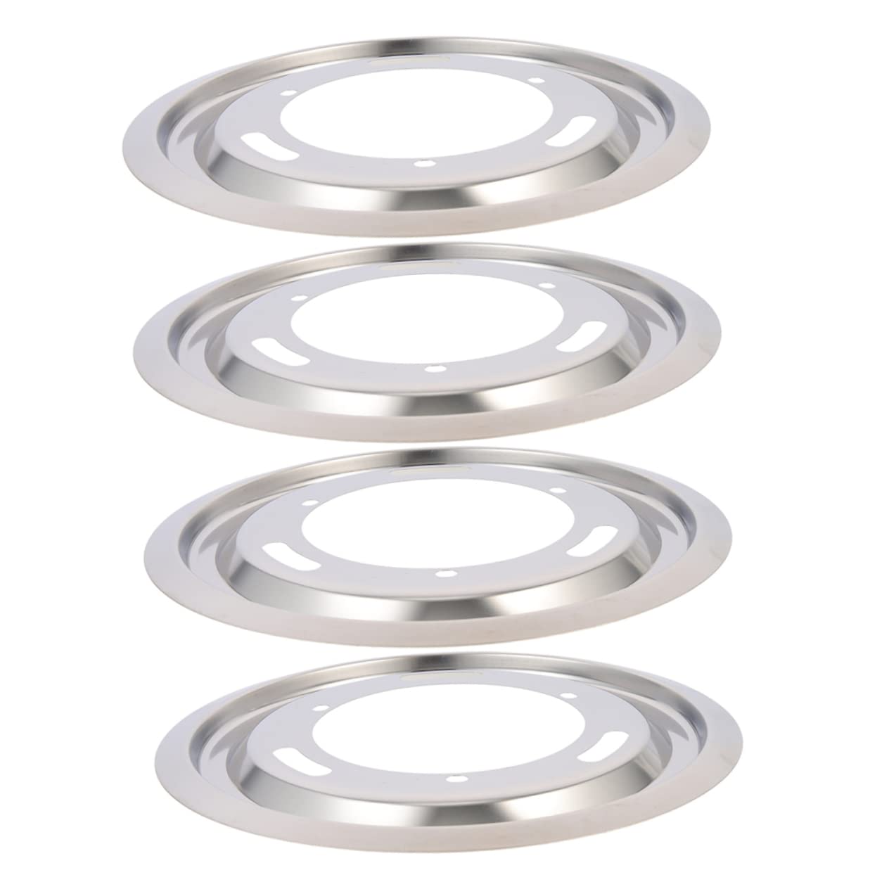 Angoily 4-Pack Stainless Steel Gas Stove Drip Trays - Heat-Resistant & Durable for Liquefied Gas Stoves, Countertop Cooking - Perfect for Kitchen, Camping & Outdoor BBQ Use