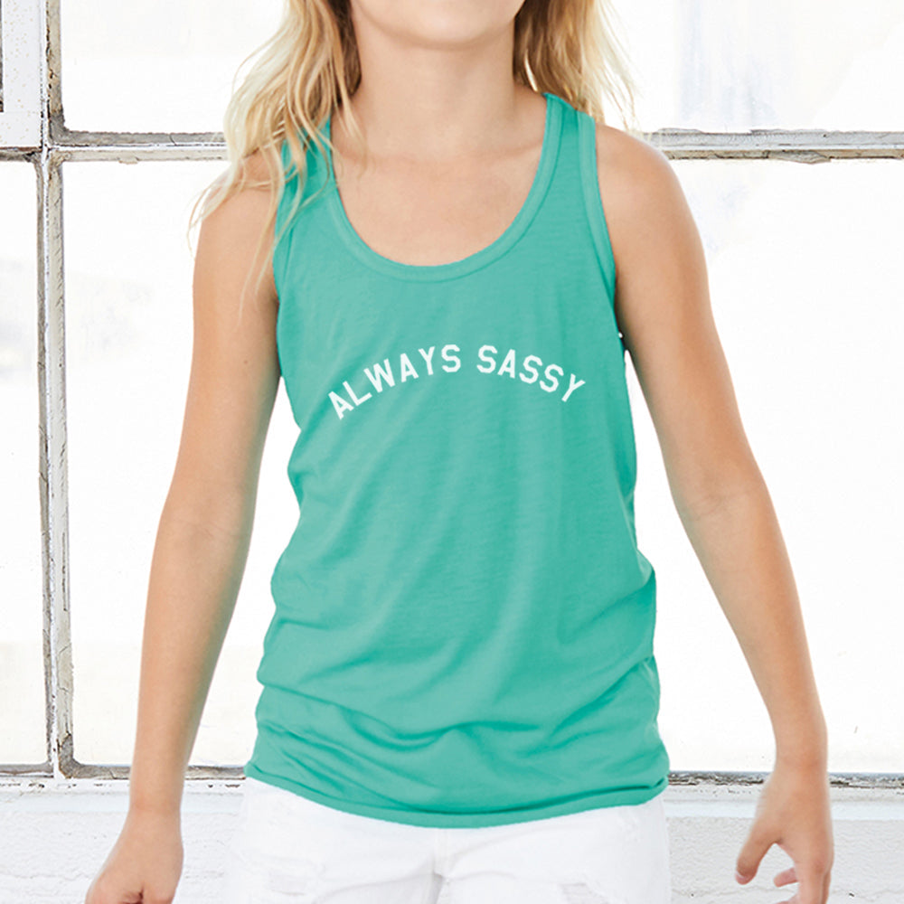 Always Sassy Kids Flowy Racer Vest - Breathable Athletic Top for Girls - Perfect for Running, Sports & Outdoor Play