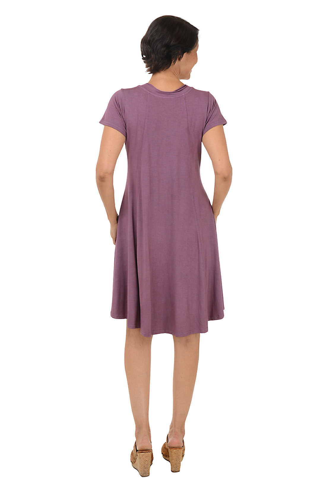 Elegant Solid Color Princess Seam Skater Dress for Women - Perfect for Parties, Weddings & Casual Outings