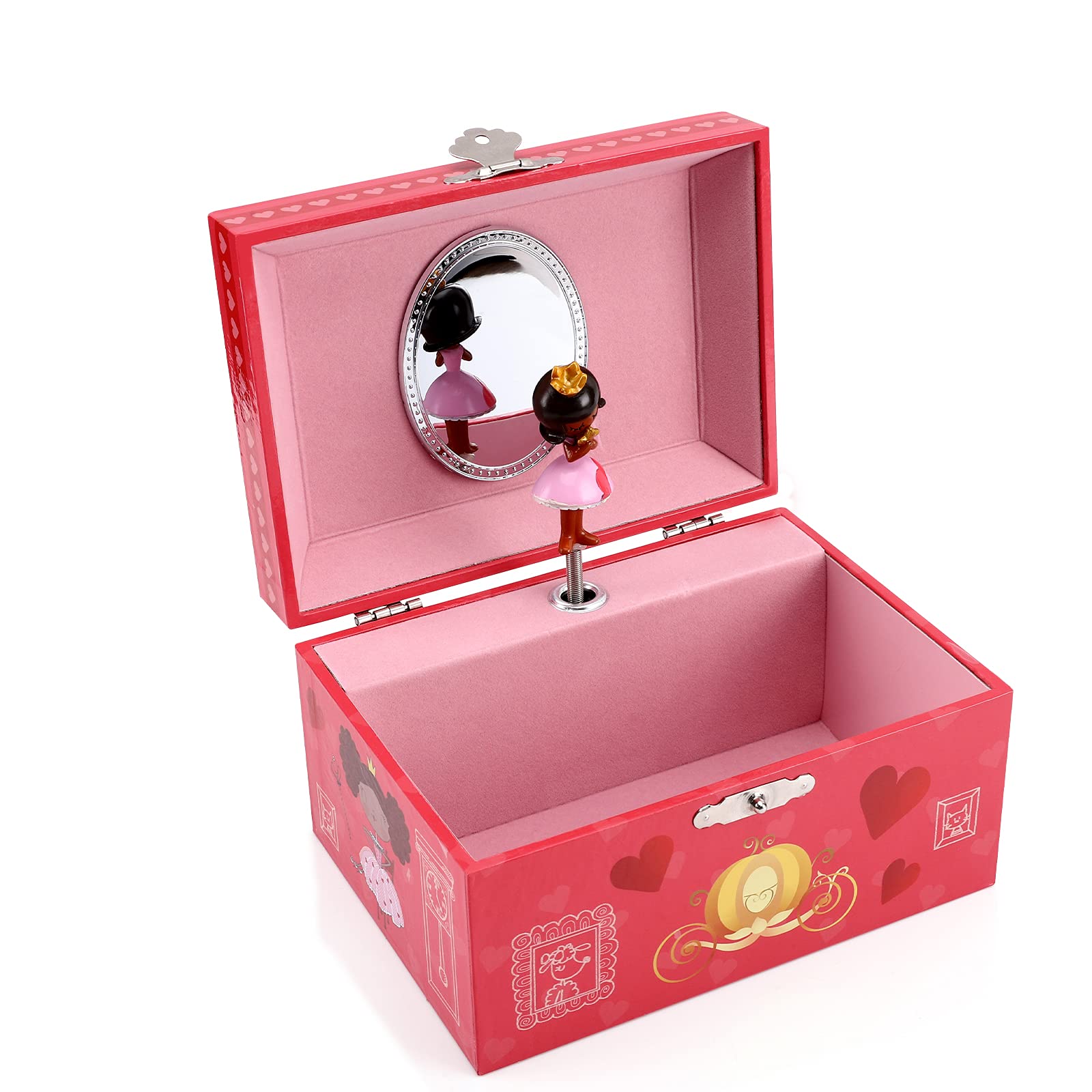 Musical Jewelry Box with Spinning Ballerina - Princess Jewelry Storage Case & Music Box - Best Gift for Girls, Teens & Women - Perfect for Birthday, Christmas & Bedroom Decor