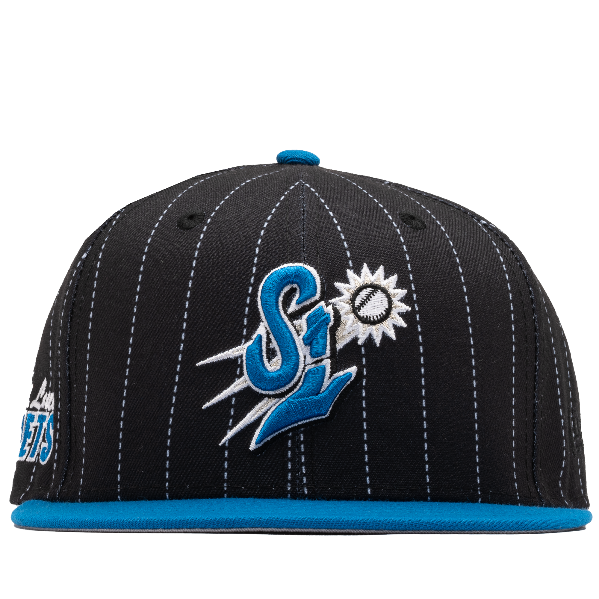 New Era x Politics St. Lucie Mets 59FIFTY Fitted Hat - Black/Blue Baseball Cap for Men - Official MLB Team Merchandise - Perfect for Games, Collecting & Streetwear Fashion