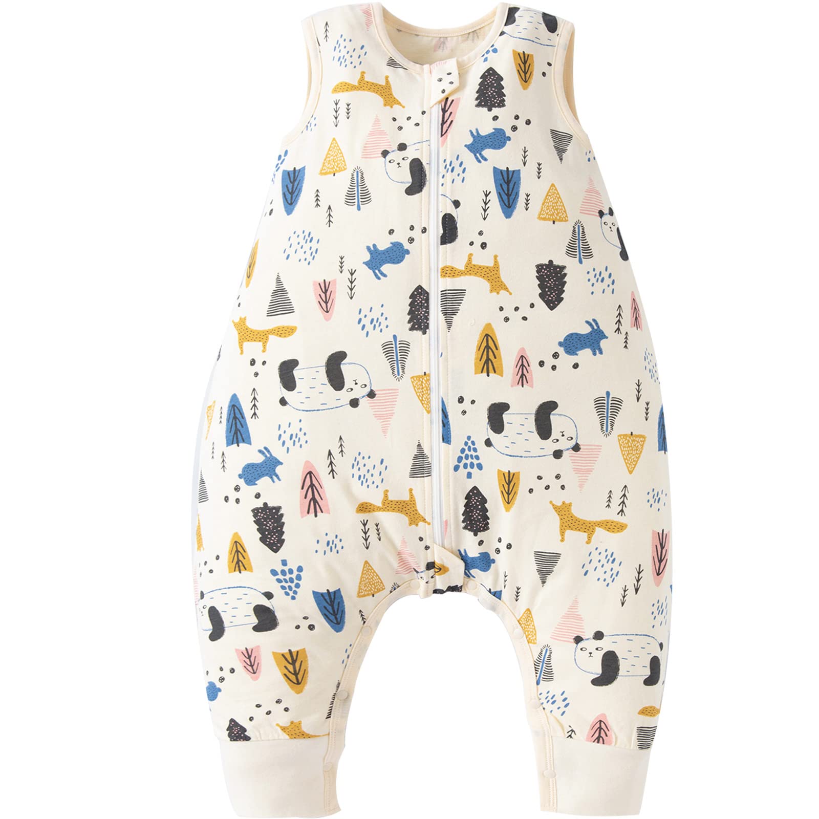Duomiaomiao Cotton Baby Sleeping Sack with Feet - 0.5 TOG Lightweight Summer Sleepwear for Toddlers (Boys & Girls) - Perfect for Early Walkers & Nursery Daycare Use