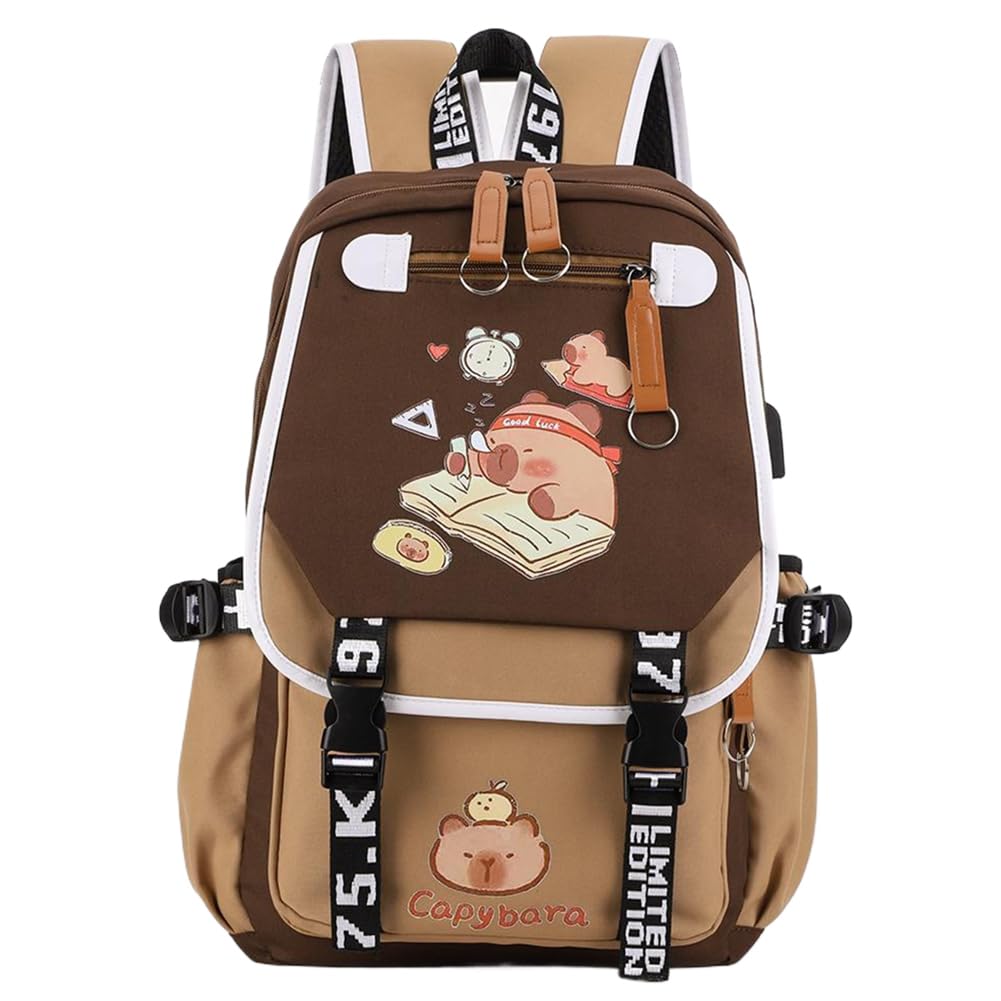 **Cute Cartoon Capybara Backpack - Kawaii Flap Backpack for Women & Teens - Stylish Casual Daypack Ita Bag for School, Travel & Cosplay**