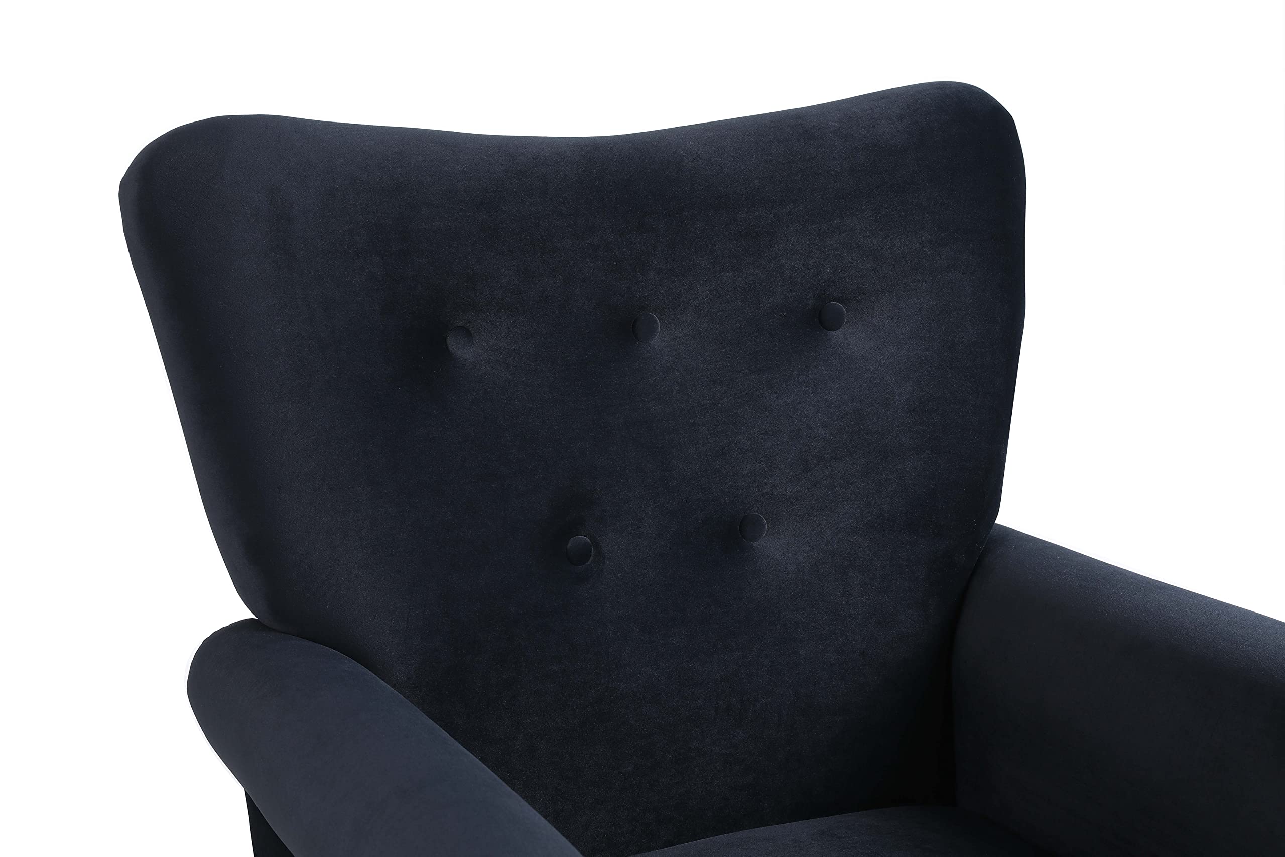 Nicbex High Back Rocking Chair - Velvet Upholstered Nursery Glider with Smooth Motion, Ergonomic Support for Breastfeeding & Baby Bonding - Perfect for Nursery, Bedroom & Living Room (Black)