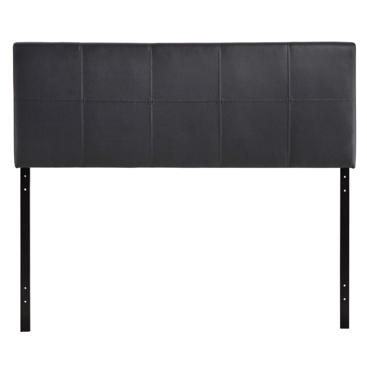Modway Oliver Black Faux Leather Upholstered Queen Size Headboard - Modern Bedroom Decor for Master & Guest Rooms