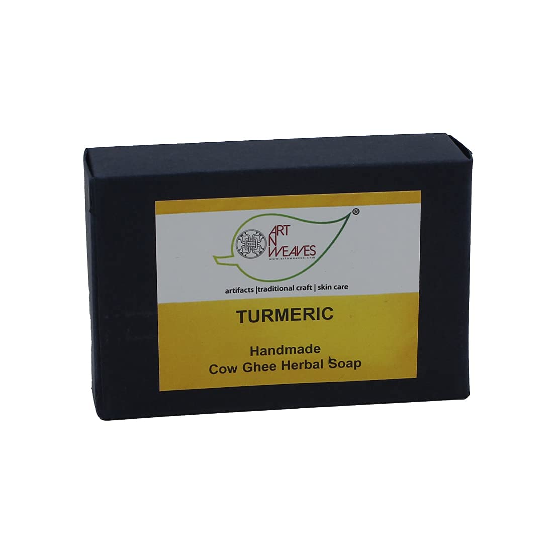 artNweaves Handmade Cow Ghee & Turmeric Herbal Soap Bar - Natural Moisturizing Soap for Glowing Skin (Pack of 2) | Ayurvedic Skincare, Face & Body Cleanser for Dry Skin, Perfect for Daily Use & Spa Treatments
