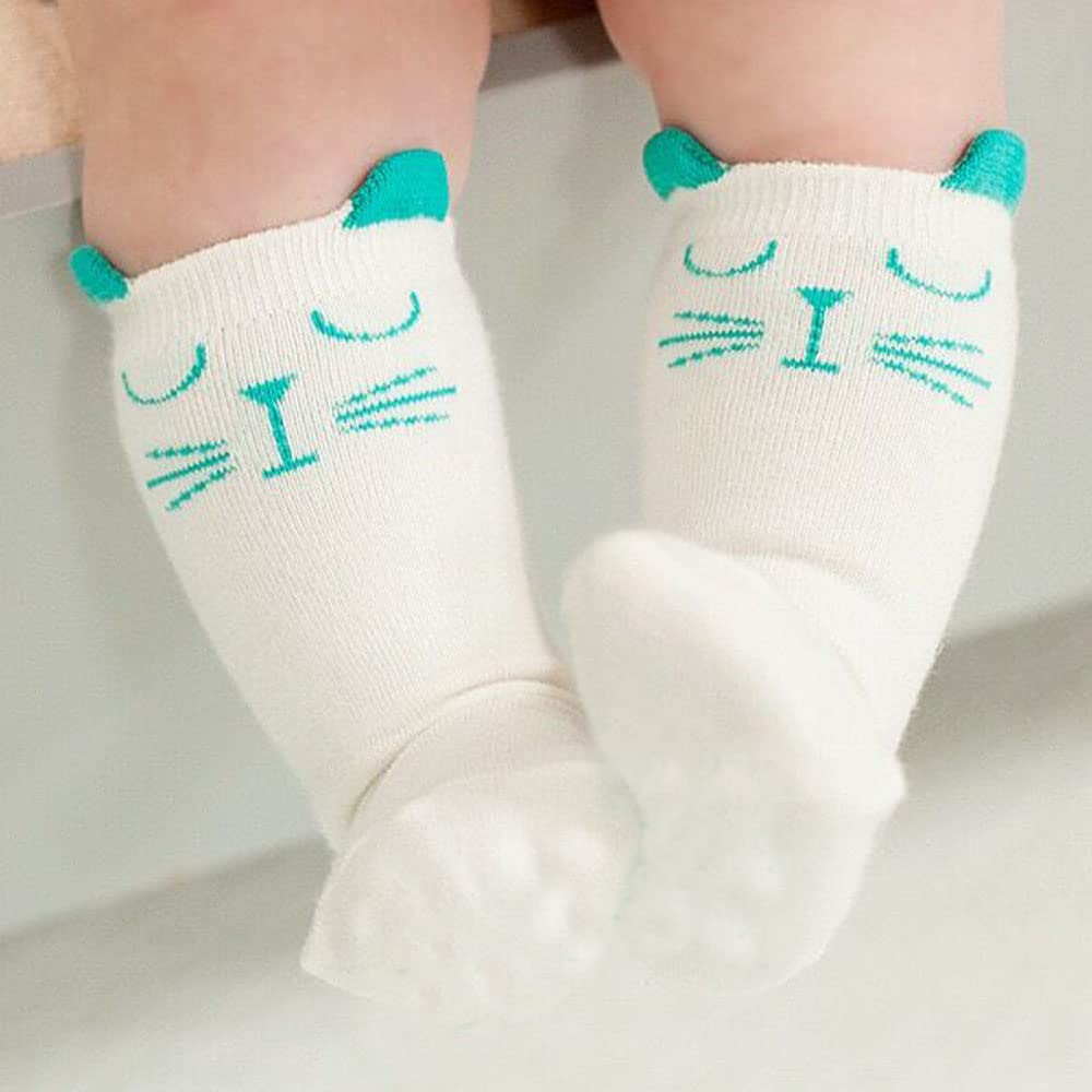 FedMois 9 Pairs Baby & Toddler Knee High Cotton Socks - Soft & Breathable Long Socks for Girls & Boys - Perfect for Everyday Wear, School, and Playtime