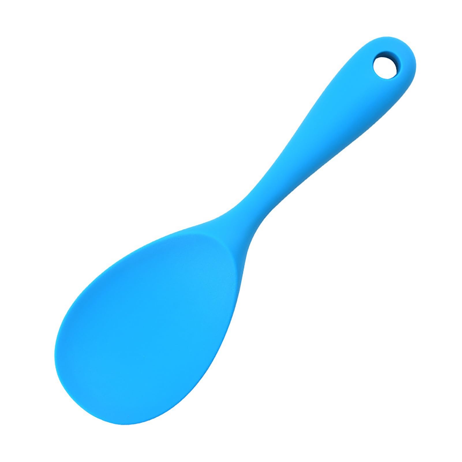 Thickened Silicone Rice Spoon with Hanging Hole - Heat-Resistant, Easy to Clean Translucent Cooking Tool for Baking, Stirring & Serving - Perfect for Home Kitchens & Meal Prep