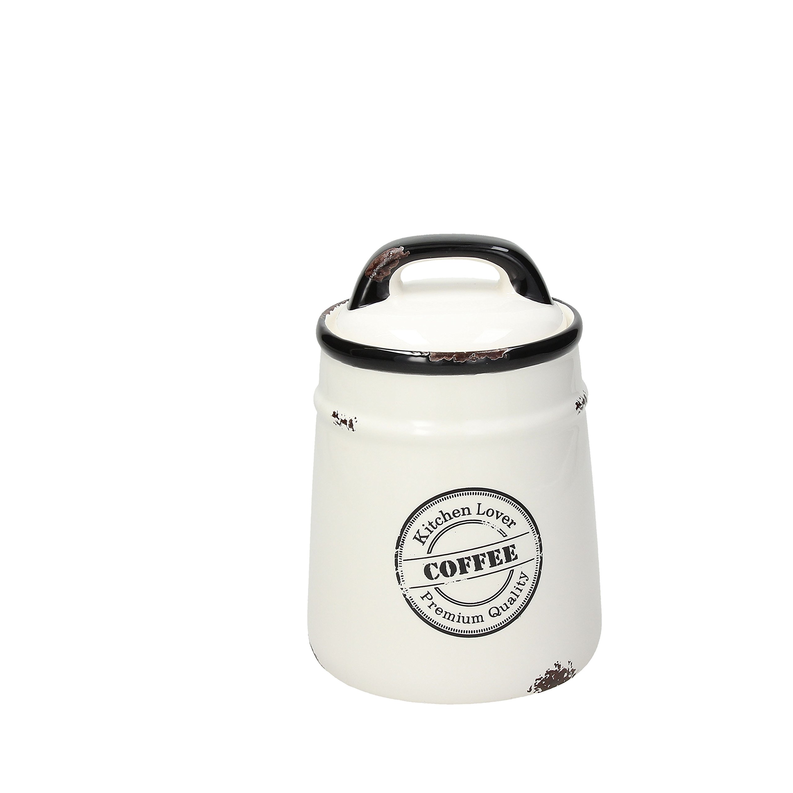 Tognana Urban Chic White Ceramic Coffee Jar 12 cm - Perfect for Home, Office, and Cafe Use