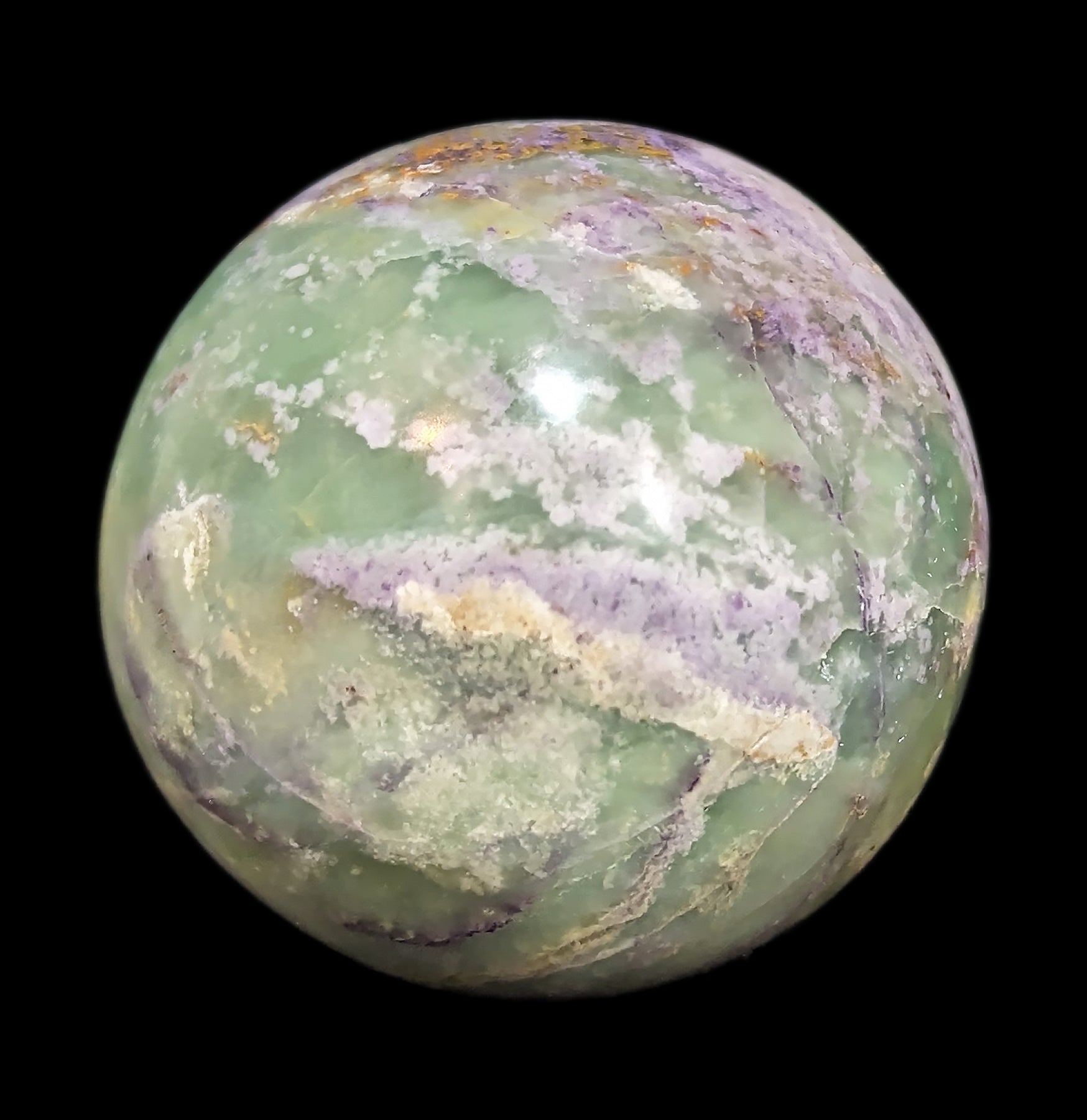 Natural Bolivianite Crystal Sphere - Healing Stone for Meditation, Reiki & Energy Work - Perfect for Home Decor, Spiritual Gifts & Yoga Space Enhancement