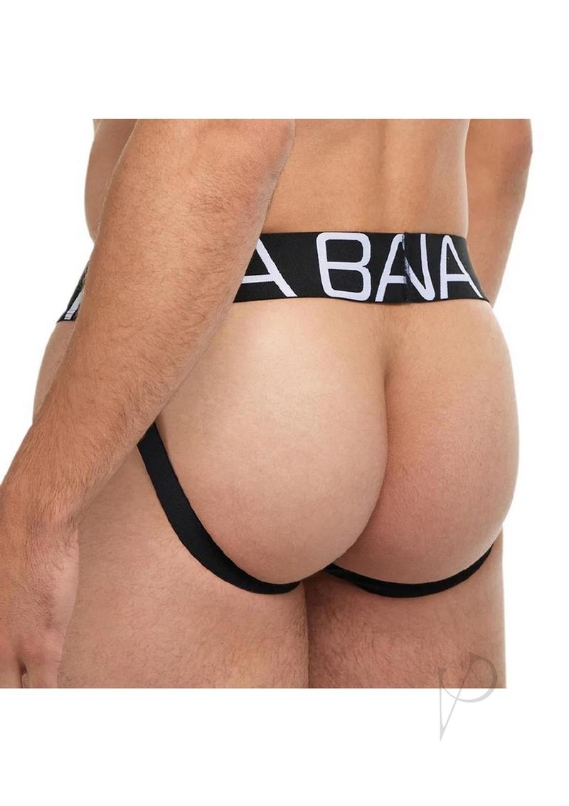 Banana Cabana Jock Strap for Men - Size S/M - Black - Comfortable & Supportive Underwear for Sports & Workout