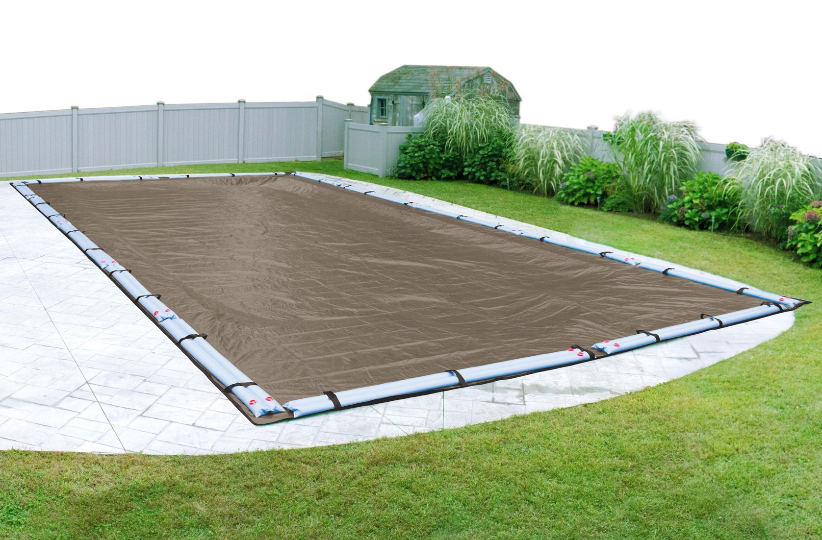 Robelle 431836R Premium-Mesh XL Taupe Winter Pool Cover for In-Ground Swimming Pools 18x36 ft - Heavy Duty Protection for Snow, Leaves & Debris - Perfect for Winterizing & Extending Pool Life
