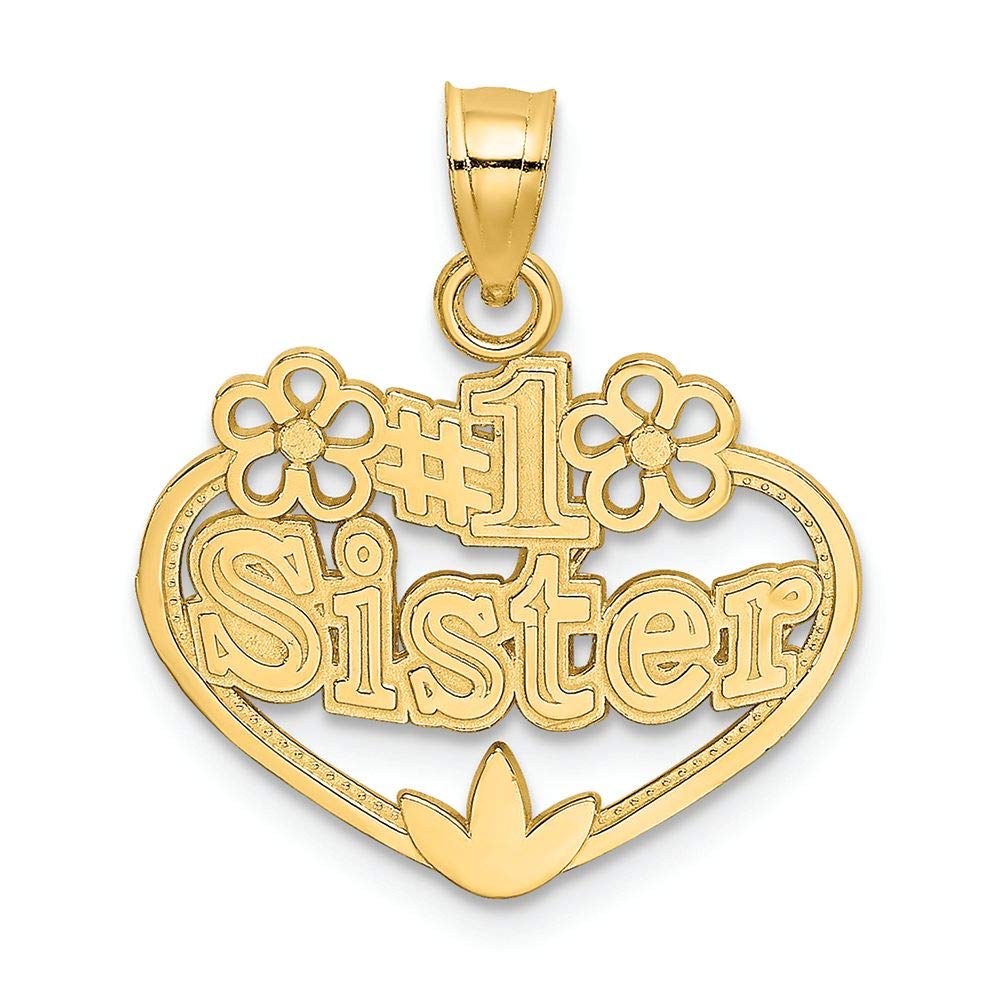 14K Yellow Gold Heart Sister Charm - Best Friend Jewelry Gift for Sisters, Birthdays, Anniversaries & Special Occasions | FJC Finejewelers