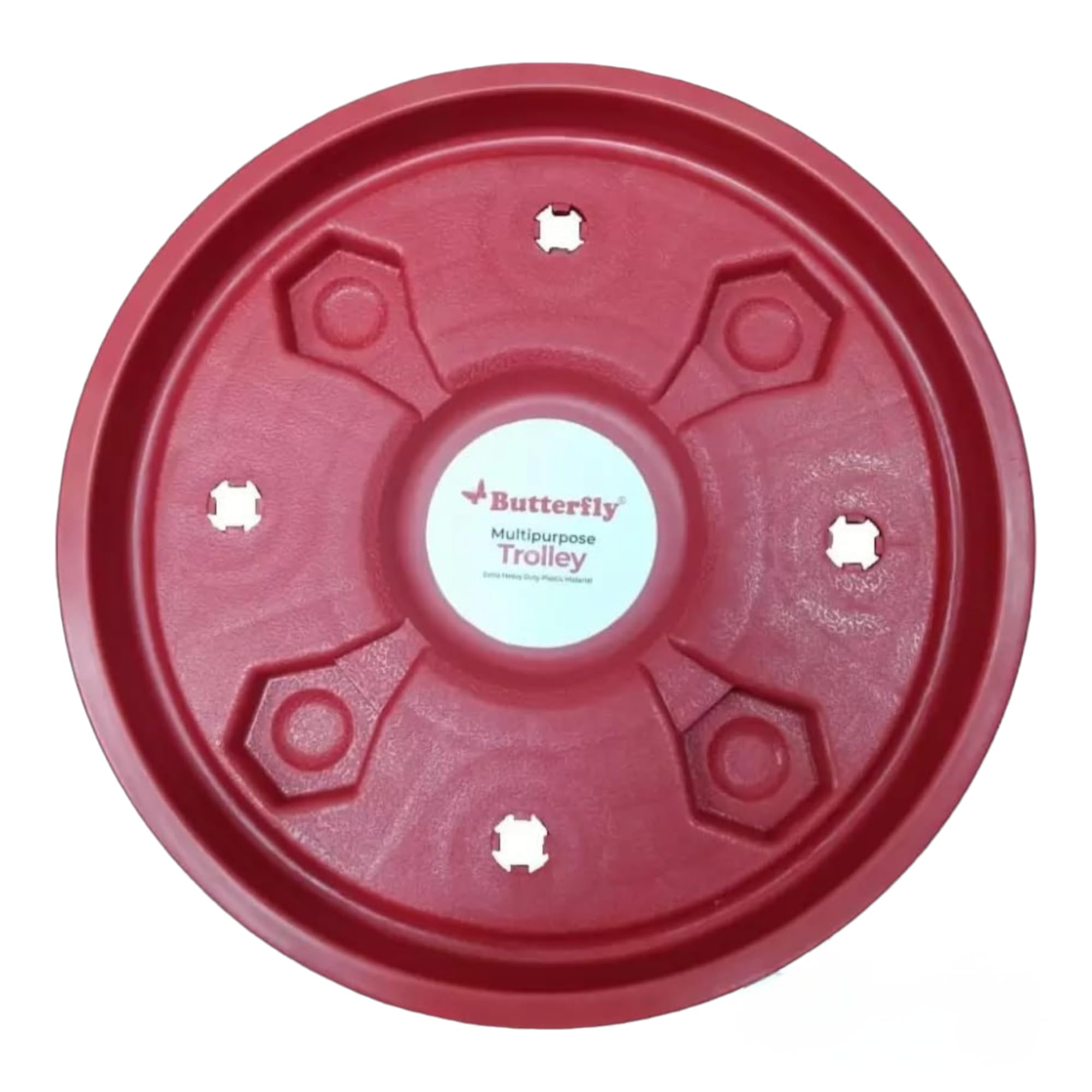 Butterfly Multi-Purpose Gas Cylinder Trolley - Heavy Duty Red Utility Cart for Propane Tanks, Welding Cylinders & Industrial Use - Perfect for Workshops, Construction Sites & Home Garage Storage