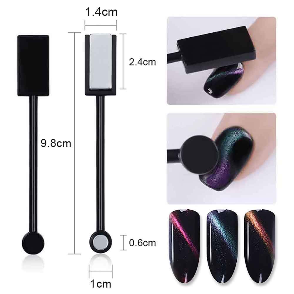 6Pcs Magnetic Nail Polish Pen Kit - SILPECWEE Cat Eye Nail Art Tools with Magnet Stick & Stand for Professional Manicure | Perfect for Salon, Home Nail Design & DIY Gel Polish Application