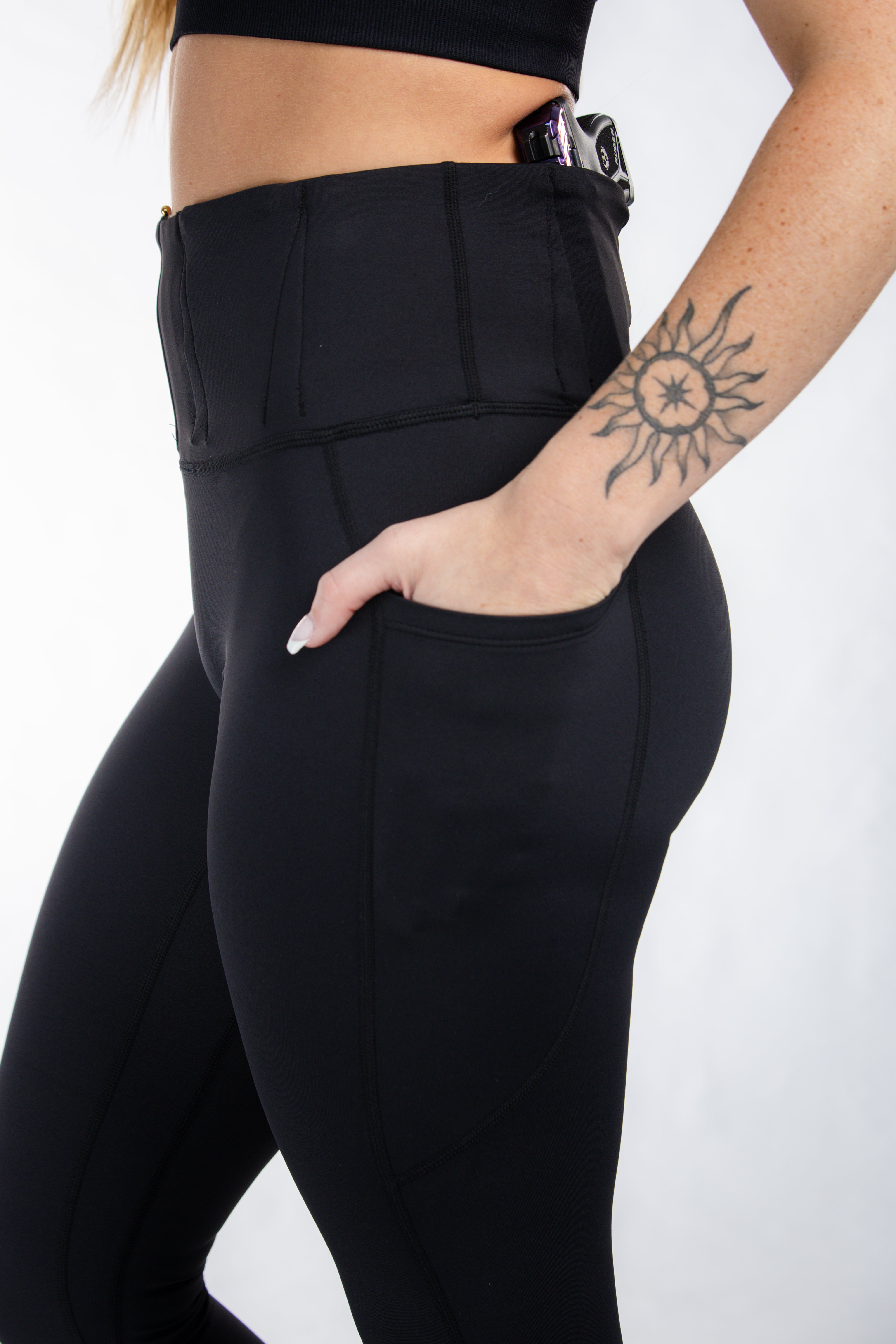 Concealed Carry Leggings with Hidden Pockets for Women - Comfortable & Secure Black Yoga Pants for Running, Gym & Everyday Wear