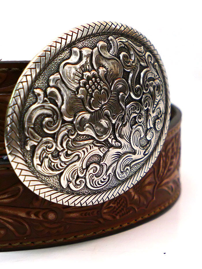 Nocona N3300002 Women's Floral Embossed Western Belt - Stylish Cowgirl Accessory for Rodeo, Country Music Festivals & Western Fashion Outfits