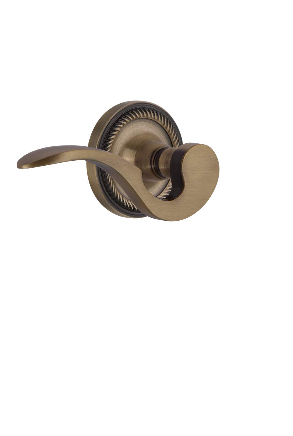 Nostalgic Warehouse Antique Brass Rope Rose Privacy Manor Lever Door Handle - Perfect for Vintage Home Decor & Victorian Style Interior Doors