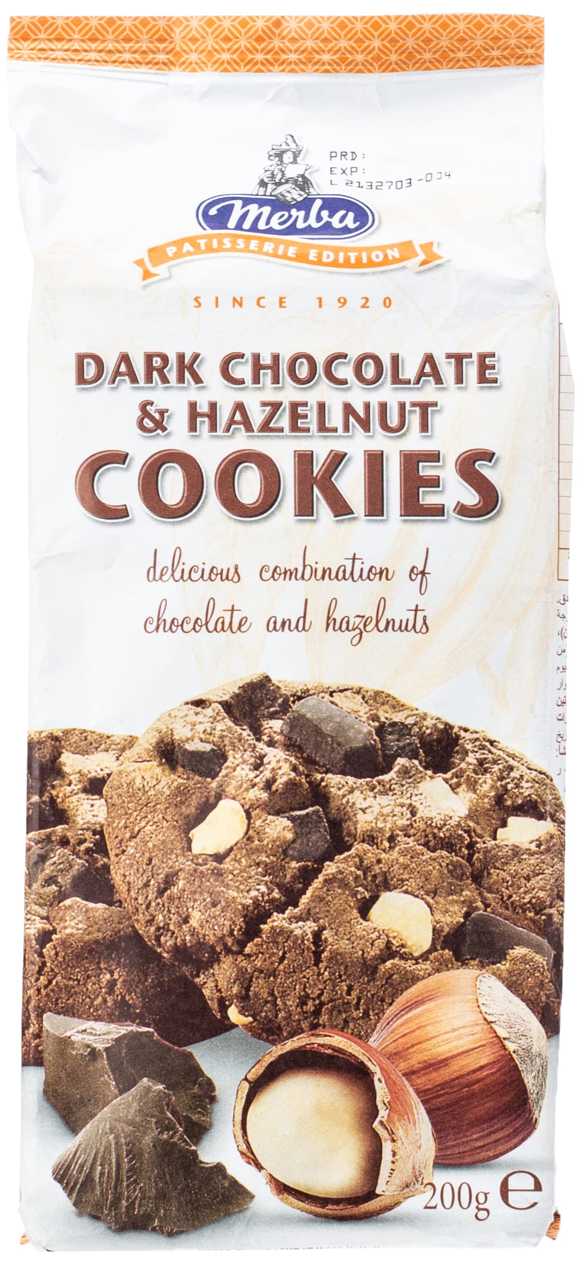 Merba Dark Chocolate Hazelnut Cookies 200g - Perfect for Snacking & Gifting