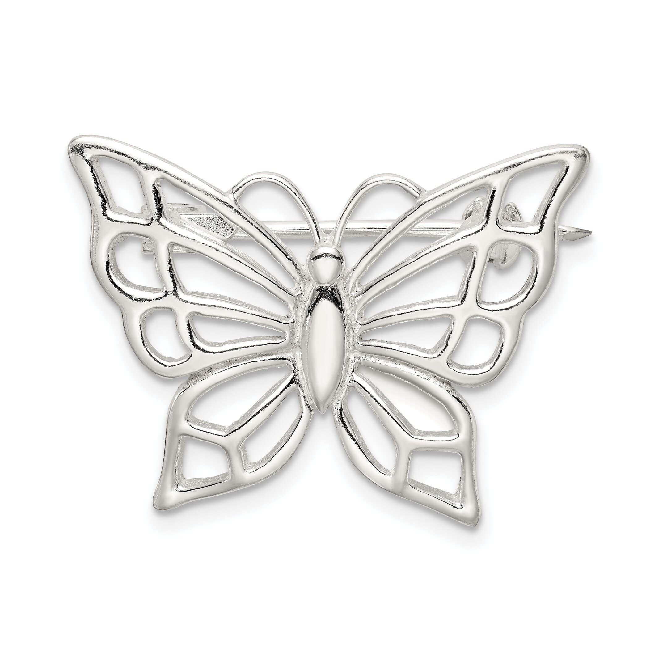 Elegant Sterling Silver Butterfly Brooch Pin - Vintage Insect Jewelry for Women - Perfect for Weddings, Parties & Gift Giving
