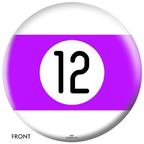 OnTheBallBowling Billiards Bowling Ball - Purple Stripe 12lb for Professional & Casual Play - Perfect for Bowling Alleys, Home Practice & League Games
