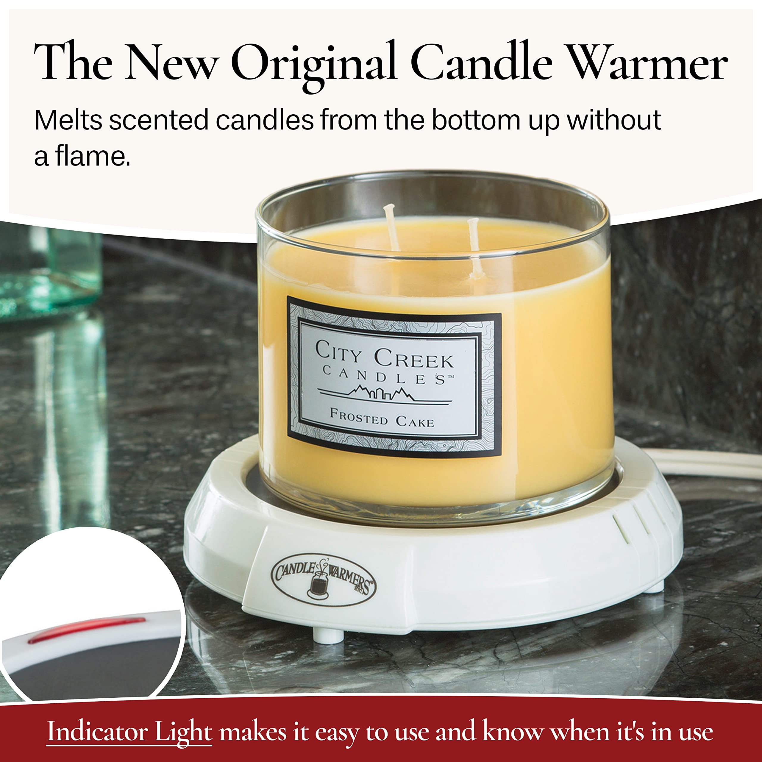 Original Plug-in Candle Warmer Plate - Electric Wax Melter for Jar Candles (White) | Perfect for Home, Office & Spa Aromatherapy