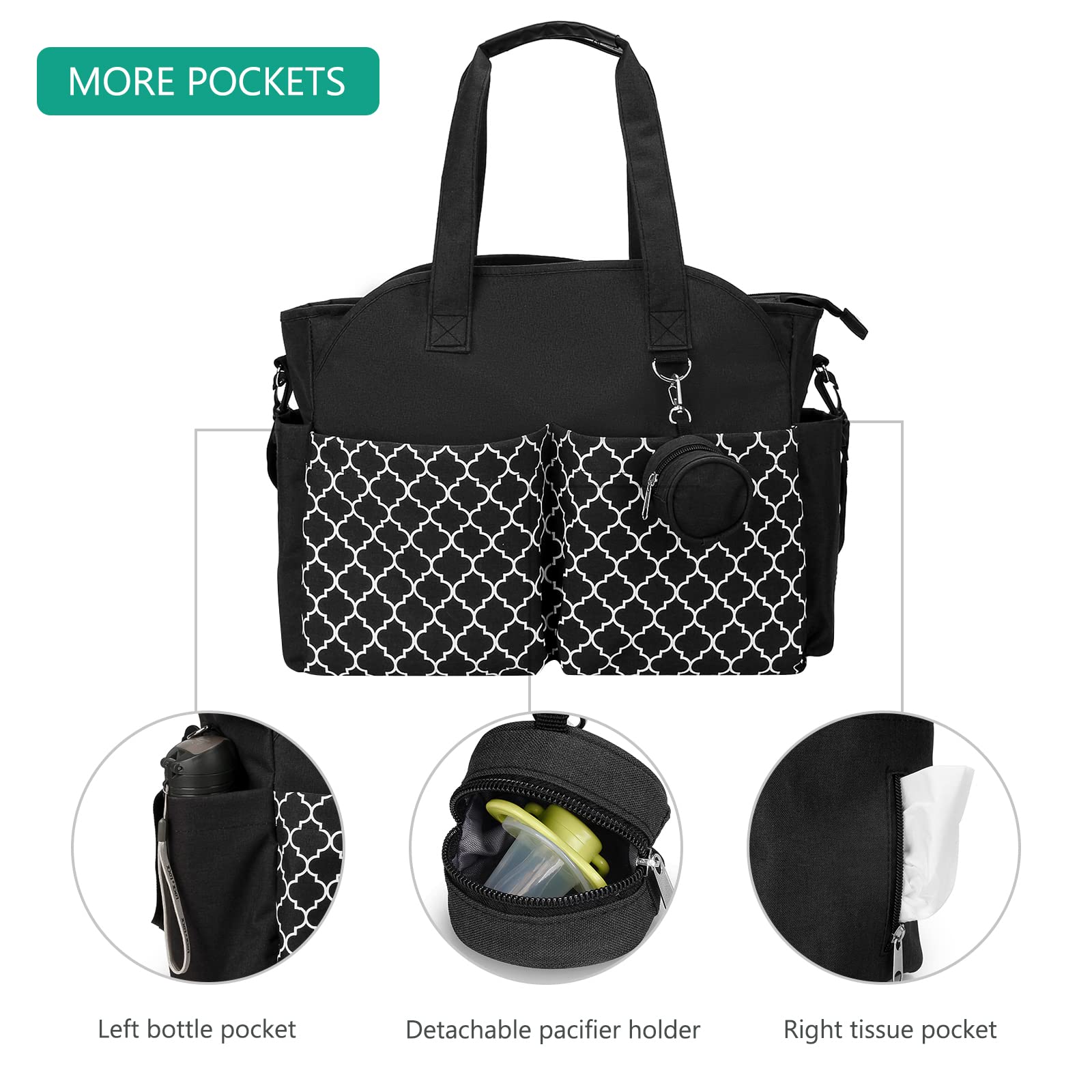 SONARIN Large Waterproof Diaper Bag Tote - Spacious Nappy Changing Bag for Moms, Travel & Daily Use | Messenger Style Baby Organizer with Multiple Pockets | Perfect for Outings, Daycare & Family Trips