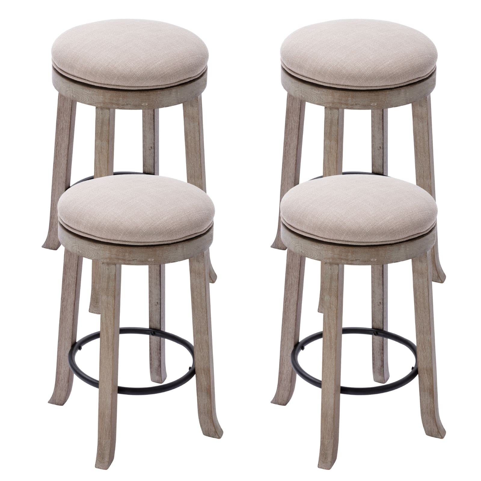 DUOMAY French Vintage Swivel Bar Stools Set of 4, 26