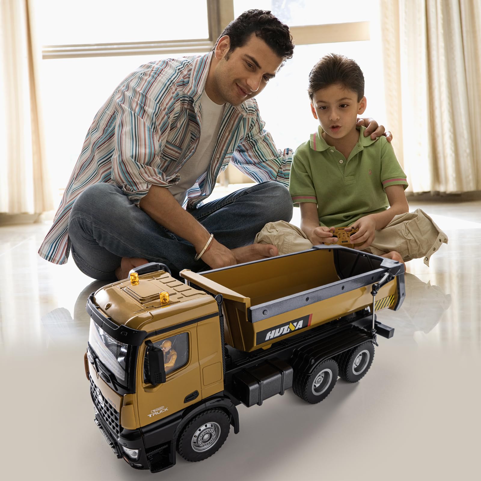 1/14 Scale RC Dump Truck Toy - 10CH Remote Control Construction Vehicle for Boys & Adults, Heavy Duty Metal Truck with 7KG+ Load Capacity | Birthday Gift for Kids | Construction Site Play, Outdoor Adventure & Collector's Item