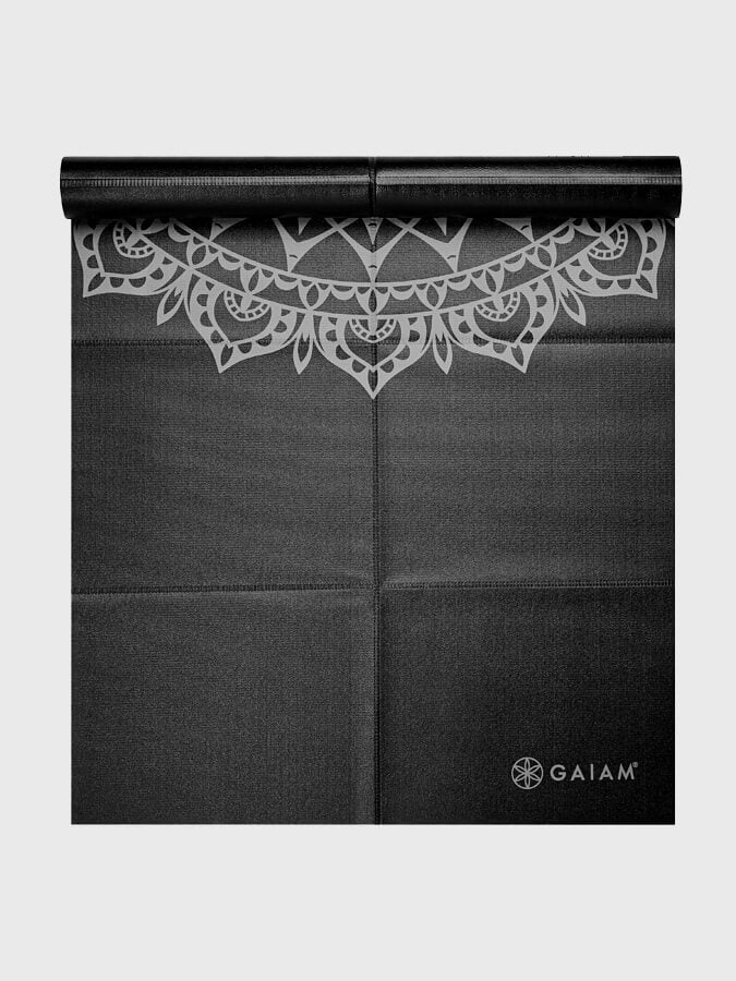 Gaiam 2mm Foldable Travel Yoga Mat - Lightweight Non-Slip Exercise Mat for Home, Gym & Outdoor Workouts - Perfect for Yoga, Pilates, Camping & Travel