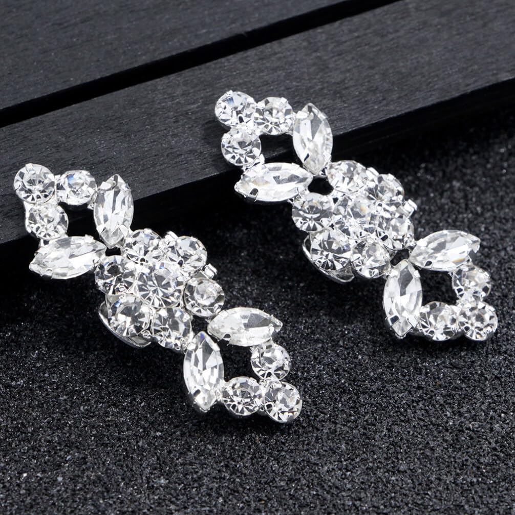 FAVOMOTO 1 Pair Rhinestone Crystal Shoe Clips for Women - Elegant Shoe Buckle Accessories for Wedding, Party & Dress Shoes - Perfect for Bridal, Prom & Evening Events