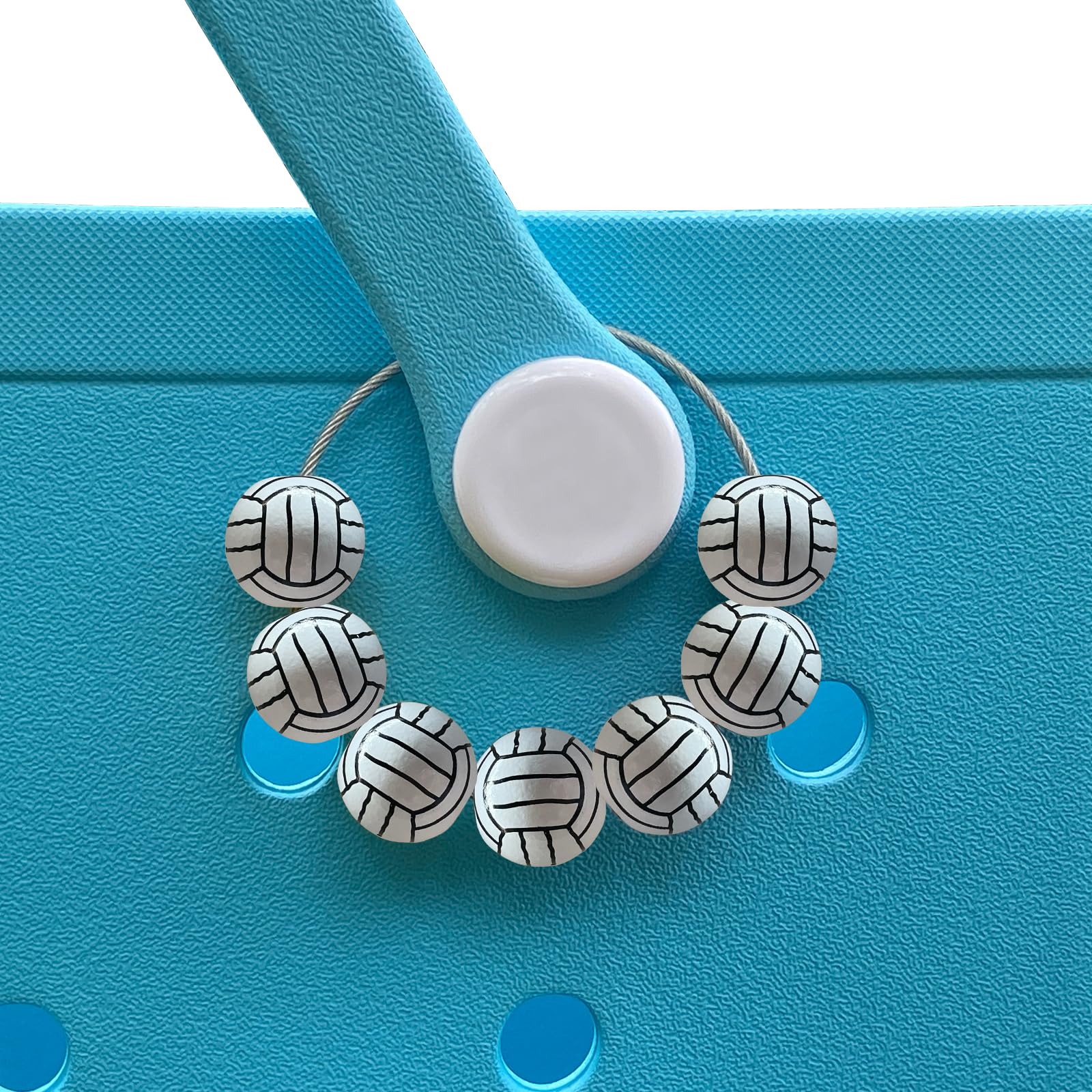 Stylish Wooden Beads & Sports Charms for Bogg Bags - Cute Bag Accessories for Simply Southern Totes & Beach Hole Handbags - Perfect for Beach Outings, Pool Parties & Summer Vacations