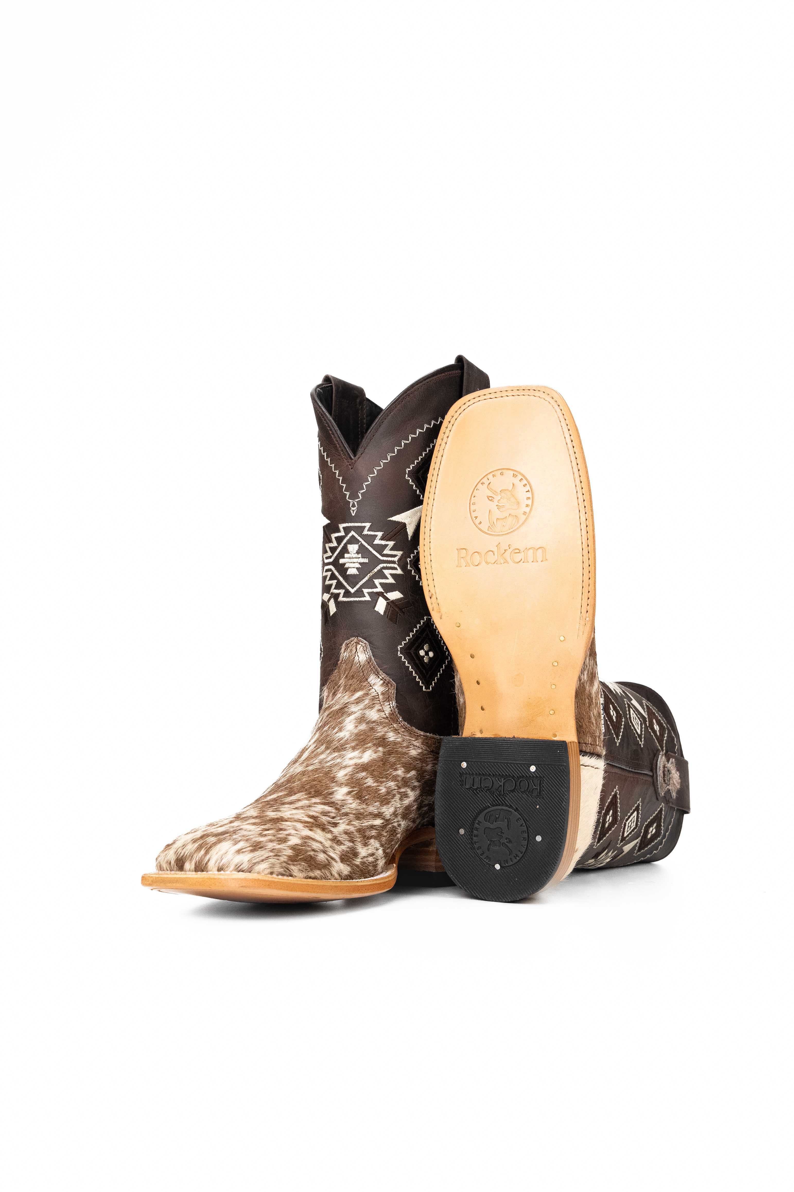 Authentic Men's Cowhide Square Toe Cowboy Boots - Size 10.5 (US) - Premium Western Boots for Rodeo, Country Dancing & Outdoor Adventures - NM63 Style