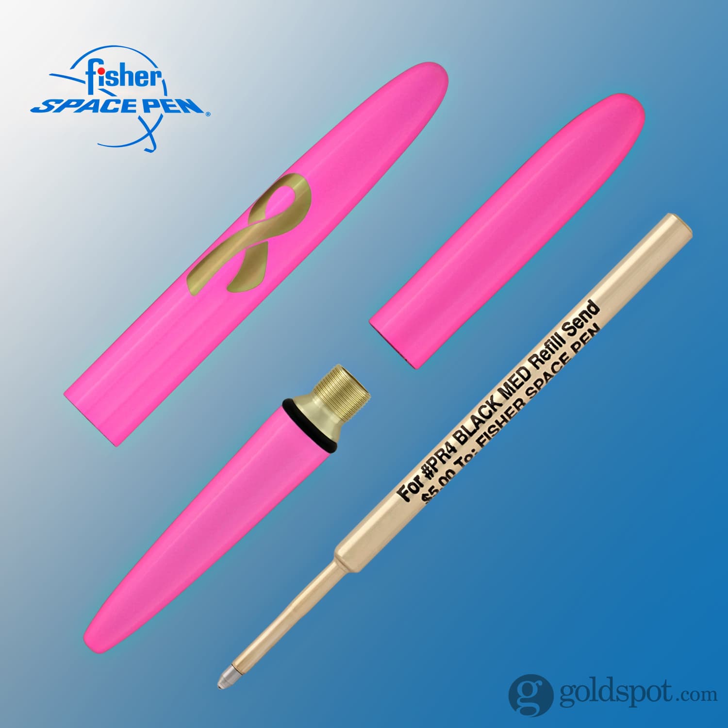 Fisher Space Pen Bullet Ballpoint Pen - Pink Breast Cancer Awareness Edition - Compact & Refillable for Everyday Carry, Gifts, Office & Travel Use