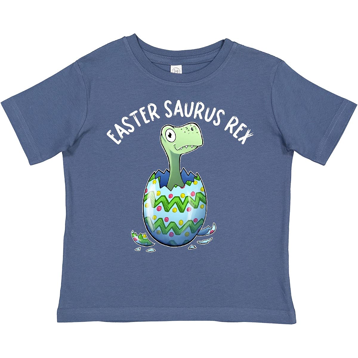 Inktastic Easter Saurus Rex Dinosaur Hatching Easter Egg Toddler T-Shirt - Cute Dino Graphic Tee for Boys & Girls - Perfect for Easter Outfits, Birthday Parties & Playdates