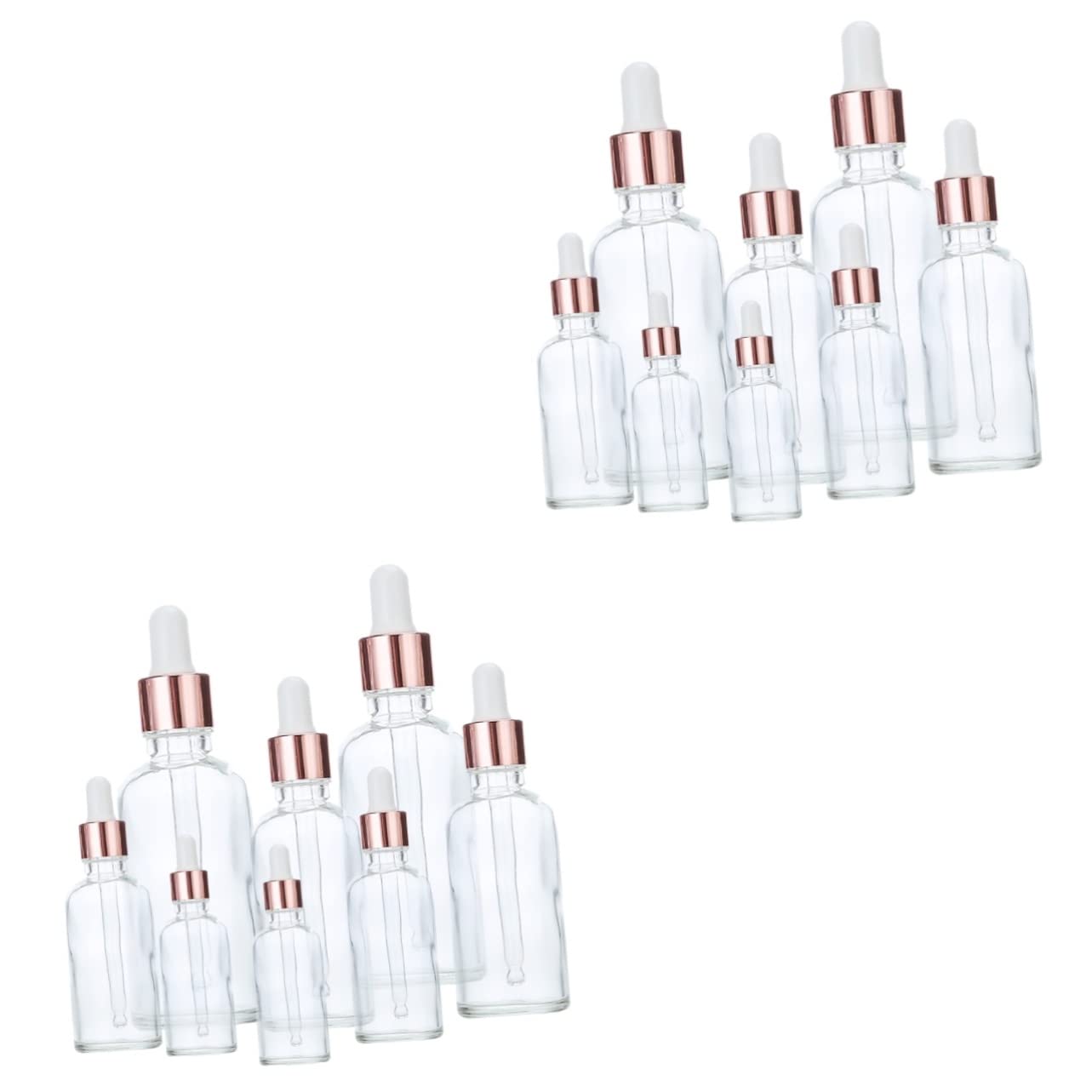 ULTECHNOVO 16-Piece Empty Essential Oil Bottles Set - Travel Perfume Bottles, Glass Refillable Dropper Bottles with Eye Dropper - Pink Essential Oil Containers for Aromatherapy, DIY Blends & On-the-Go Use