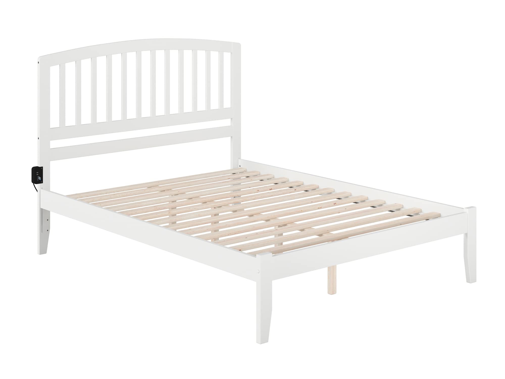 Atlantic Furniture AR8841002 Richmond Queen Size Platform Bed with Open Foot Board - White | Modern Minimalist Bed Frame for Small Spaces & Guest Rooms