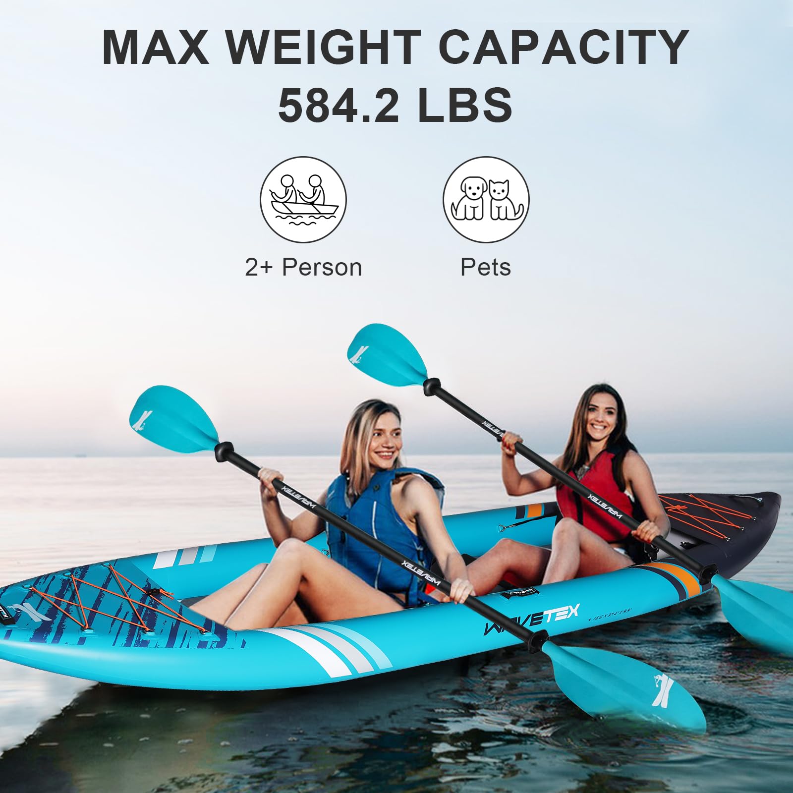 **Inflatable Kayak for Adults - Lightweight, Durable & Foldable Blow Up Kayak for Rivers, Lakes & Coastal Waters - Perfect for Camping, Fishing & Water Adventures**