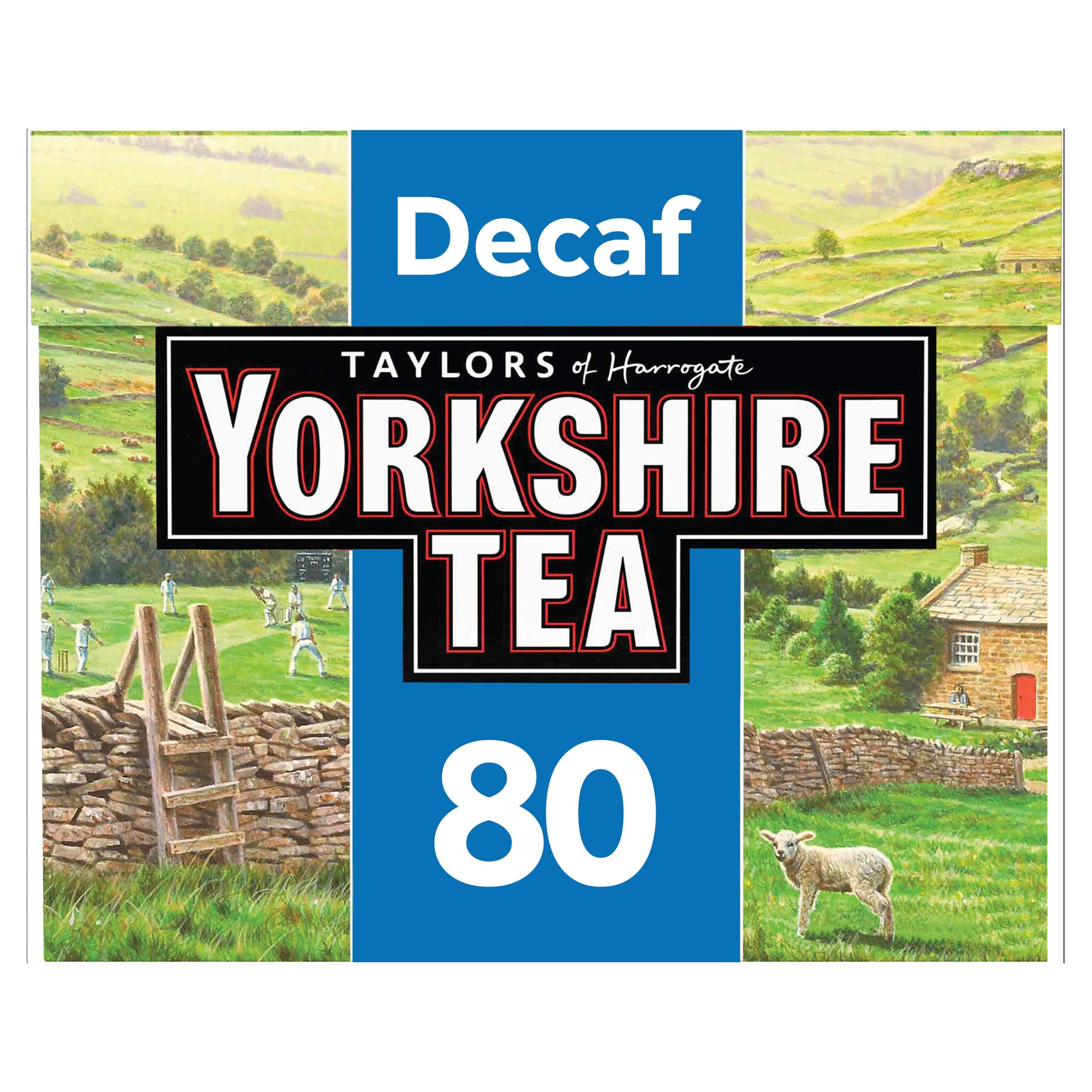 Yorkshire Tea Decaf - 80 Tea Bags | Caffeine-Free Black Tea | Perfect for Evening Relaxation & Digestive Comfort