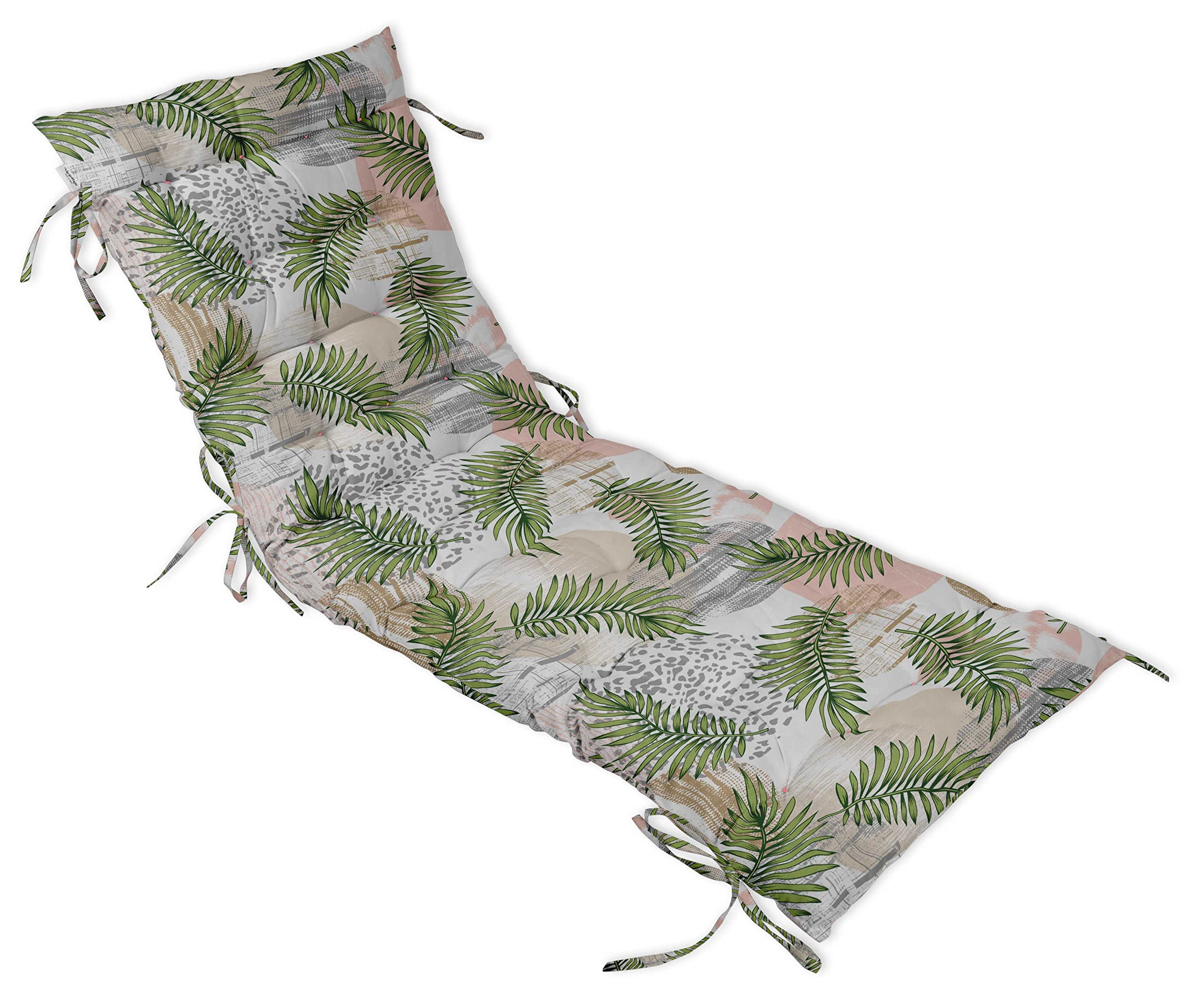 Printed Rocking Chair Sofa Cushion with Ties - Quilted Thick Padded Seat Cushion for Chaise Recliner, Garden Bench & Outdoor Furniture - 74 x 23 Inches Multicolor - Perfect for Patio, Deck, Porch & Terrace Relaxation