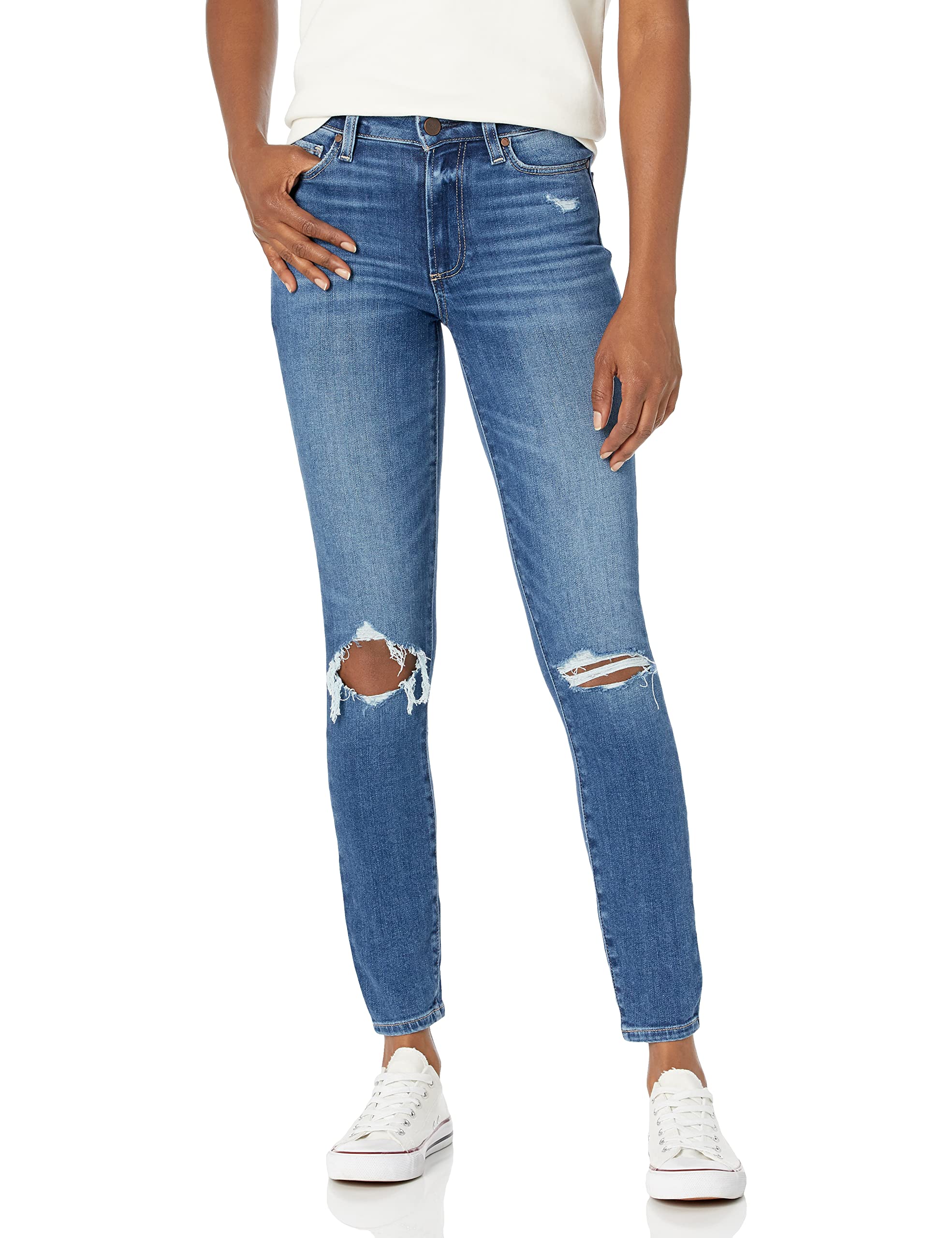 PAIGE Women's Hoxton High-Rise Ankle Skinny Jeans - Stretch Denim Pants for Casual Wear & Night Out | Perfect for Work, Date Night & Everyday Style