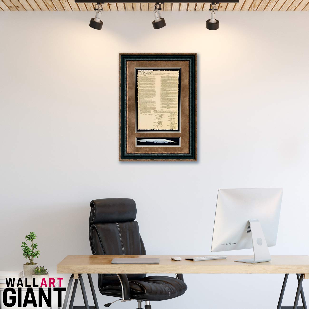 Authentic United States Constitution Replica with Quill Pen | Custom Framed Historic Document on Archival Paper | Fade-Resistant Ultra Chrome Ink | 33