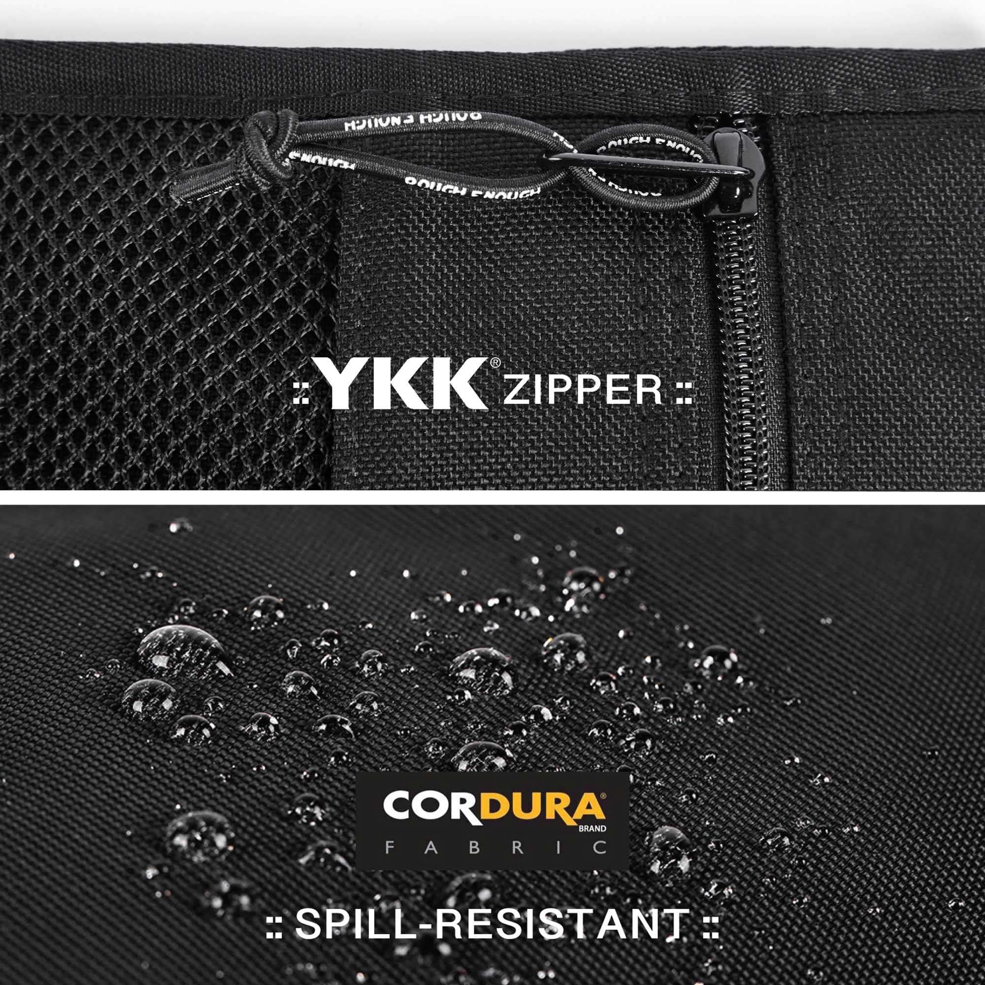 13-14 Inch Laptop Sleeve Case with Accessory Pocket - Slim Black Cordura Protective Bag for Notebook Computers | Perfect for Work, Travel & School